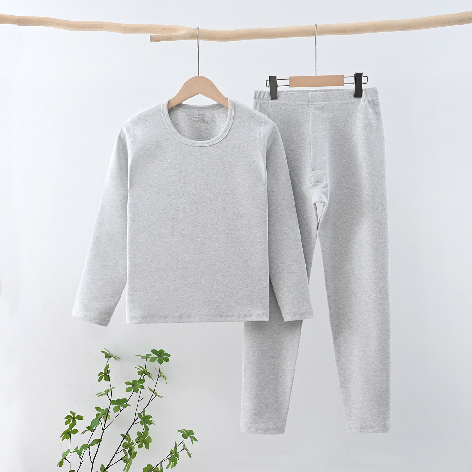 青少年舒绒圆领套装长袖保暖套装中大童秋衣秋裤