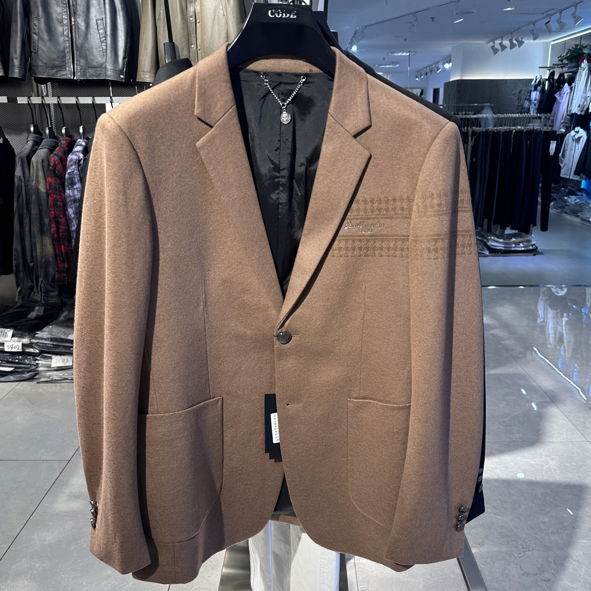 9089男款秋冬修身韩版平驳领常规款大衣西服上装简约