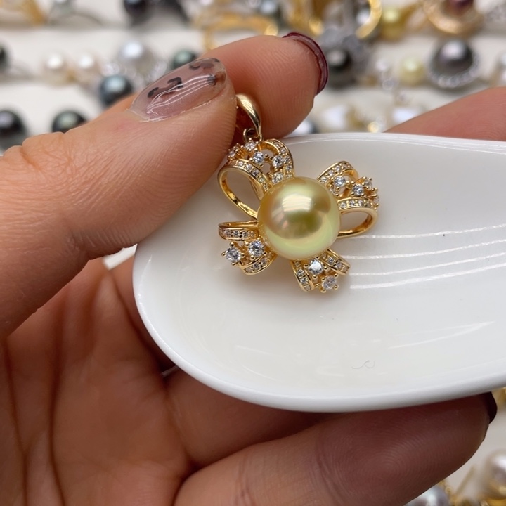 海水珍珠吊坠(不含链)银S925镶嵌