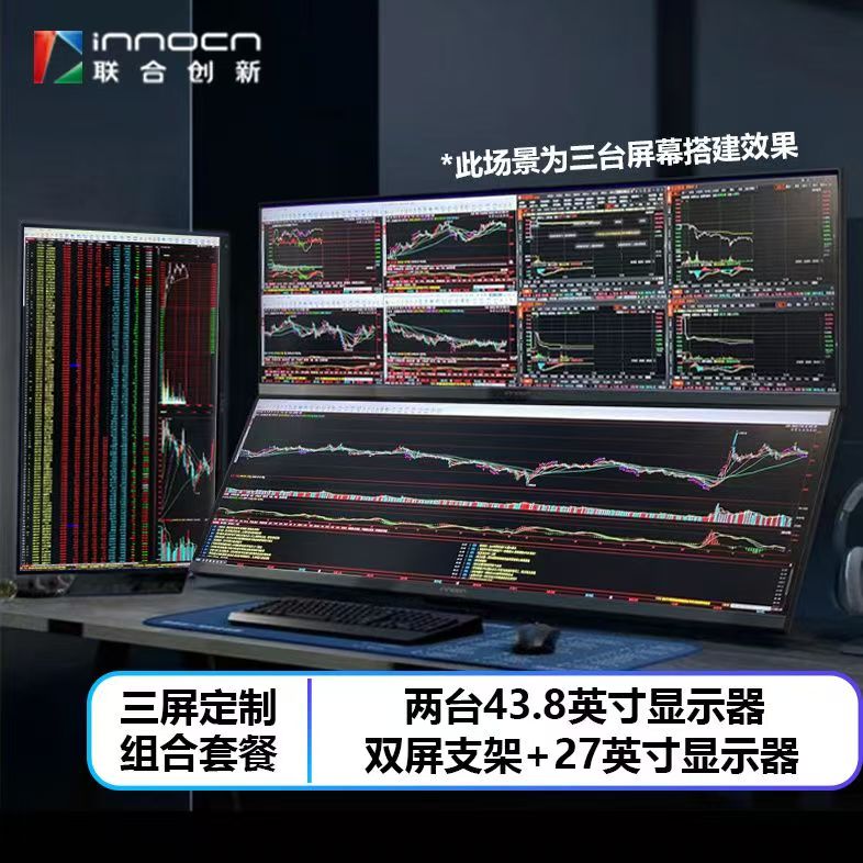 Innocn/联合创新43.8英寸三屏组合炒股多窗办公显示器