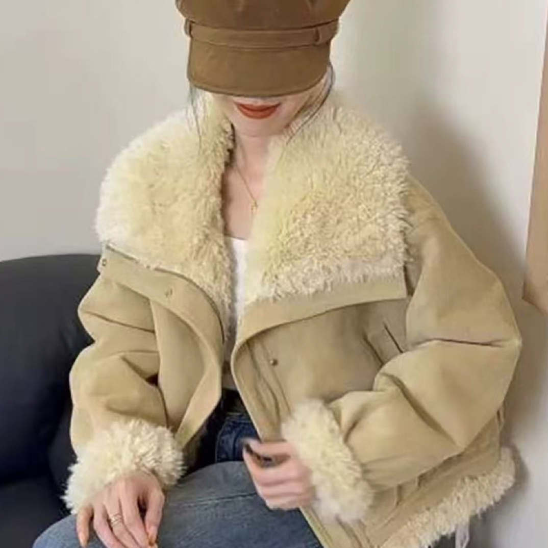 099衣52高级感毛毛皮毛一体大翻领加厚保暖减龄外套女秋冬季上衣