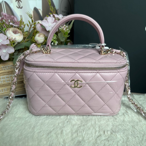 99新 Chanel/香奈儿 25新款粉色手柄长盒子（25年5月票）