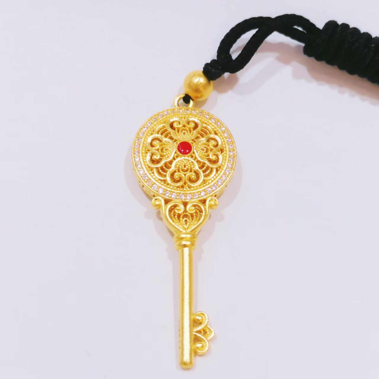 【富远黄金工厂店】足金珐琅钥匙吊坠FYHD01011196