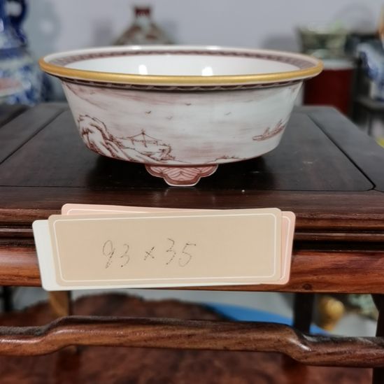 手工手绘釉盆大徳堂
