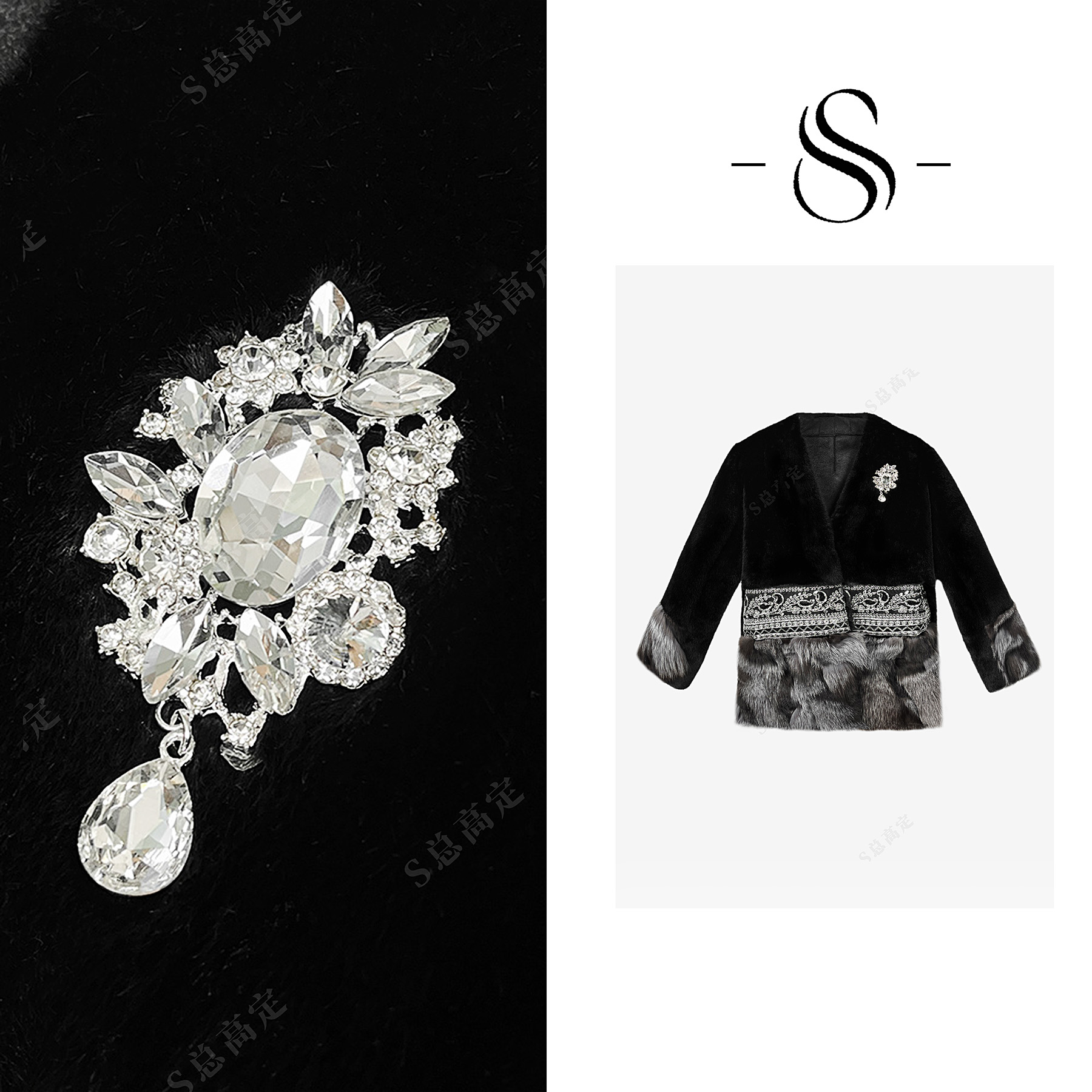 【妮妮】冬季新款欧式钉珠设计休闲宽松百搭外套D0189