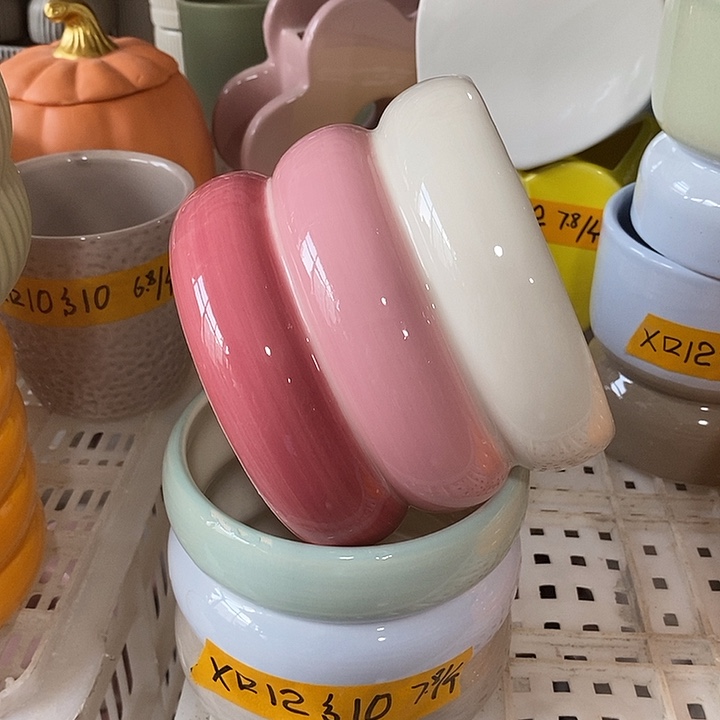 陶盆有孔 瑕疵针孔漏釉介意勿拍 口高