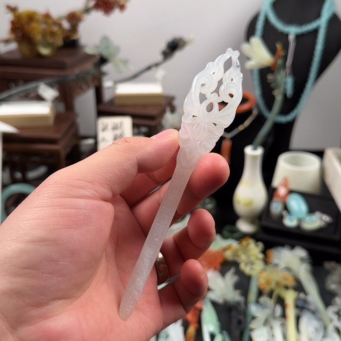 蛇纹石玉未镶嵌发饰