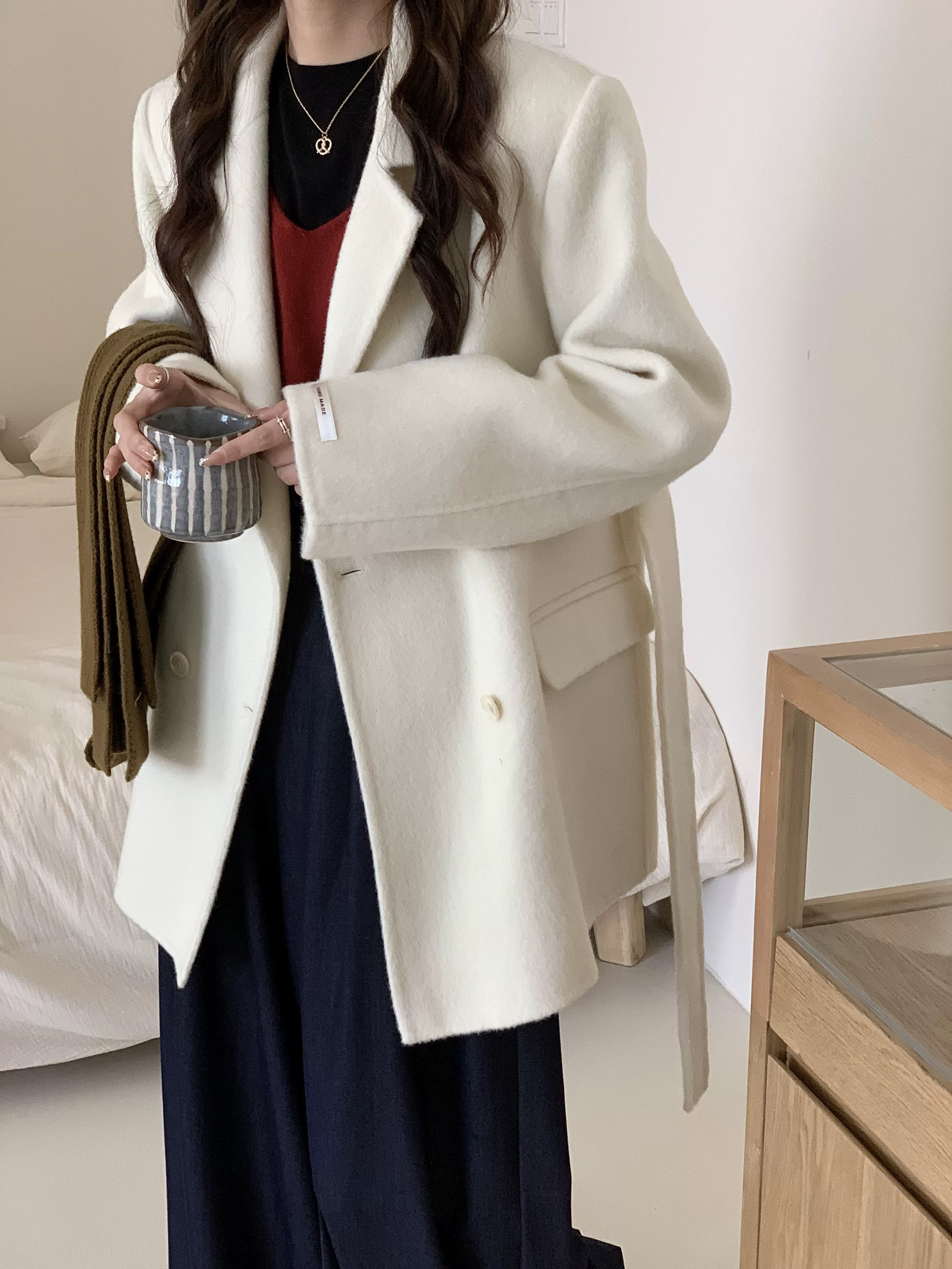 【SPXX】西装双面羊毛大衣女2025新款气质短款毛呢外套