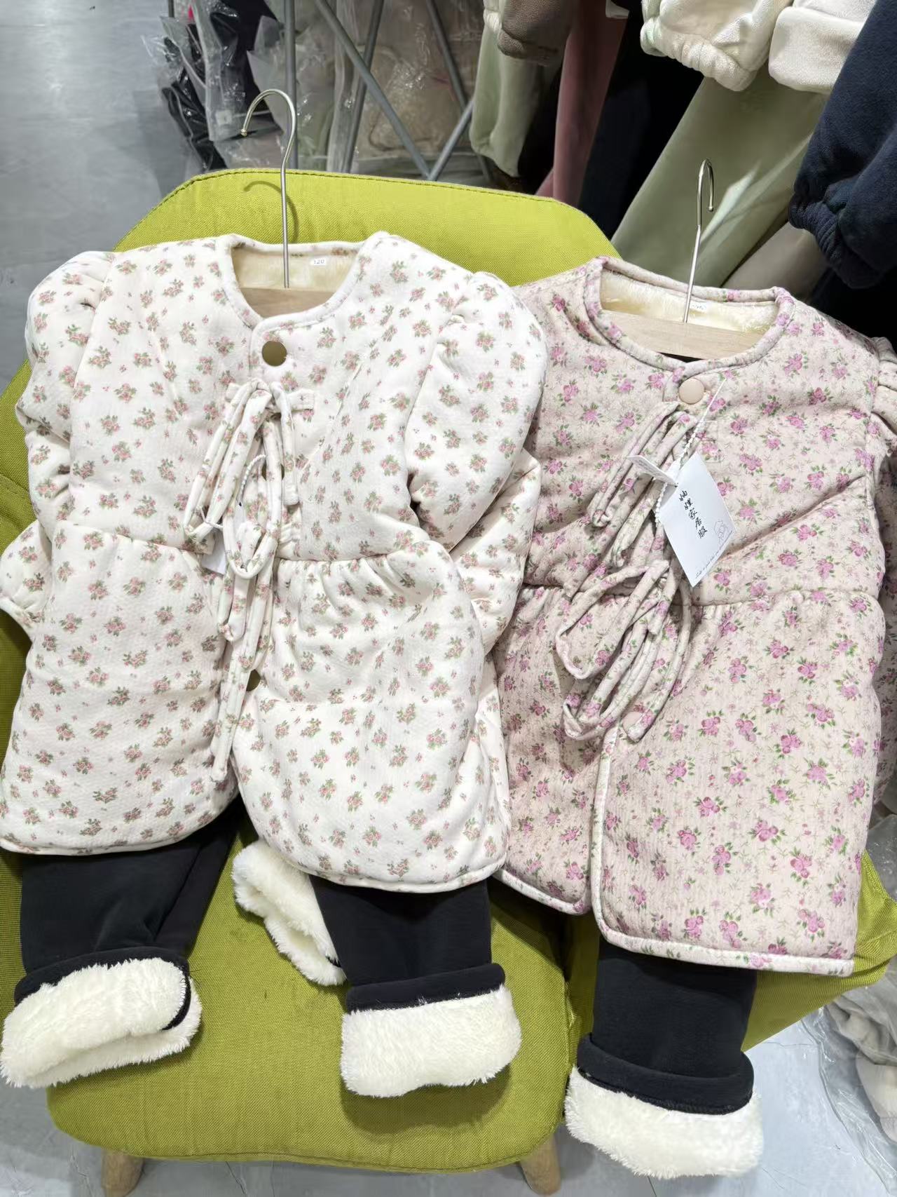 亲子款三层加厚 儿童款碎花套装外穿家居服