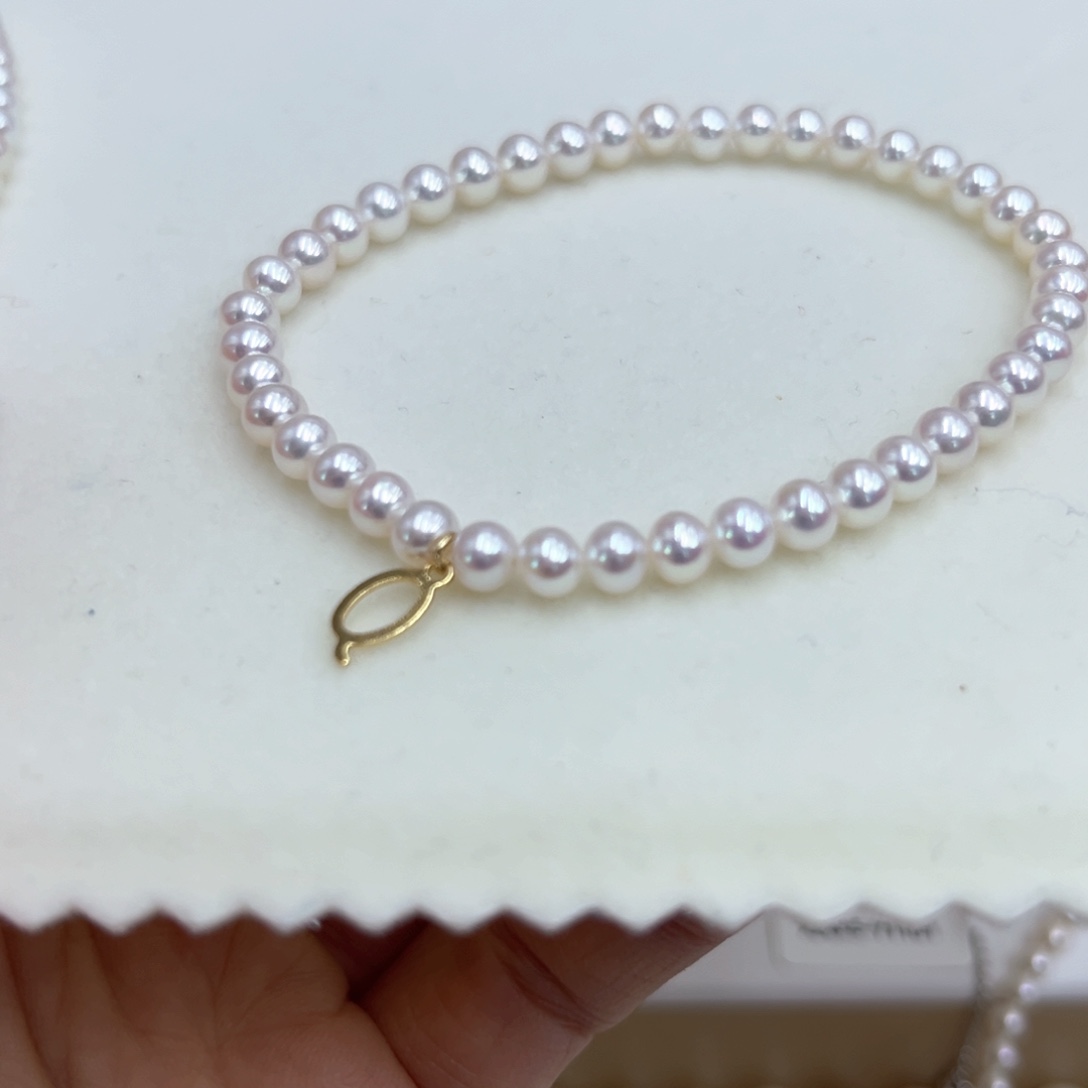 淡水珍珠手绳未镶嵌欣欣字母手链4-5