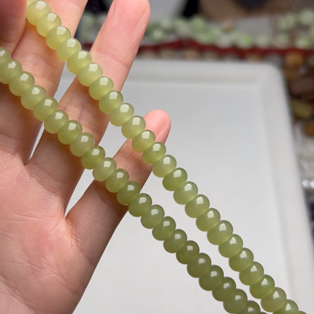 玛瑙/玉髓合金珠宝半成品N653。8.3mm袖玉算盘珠一条