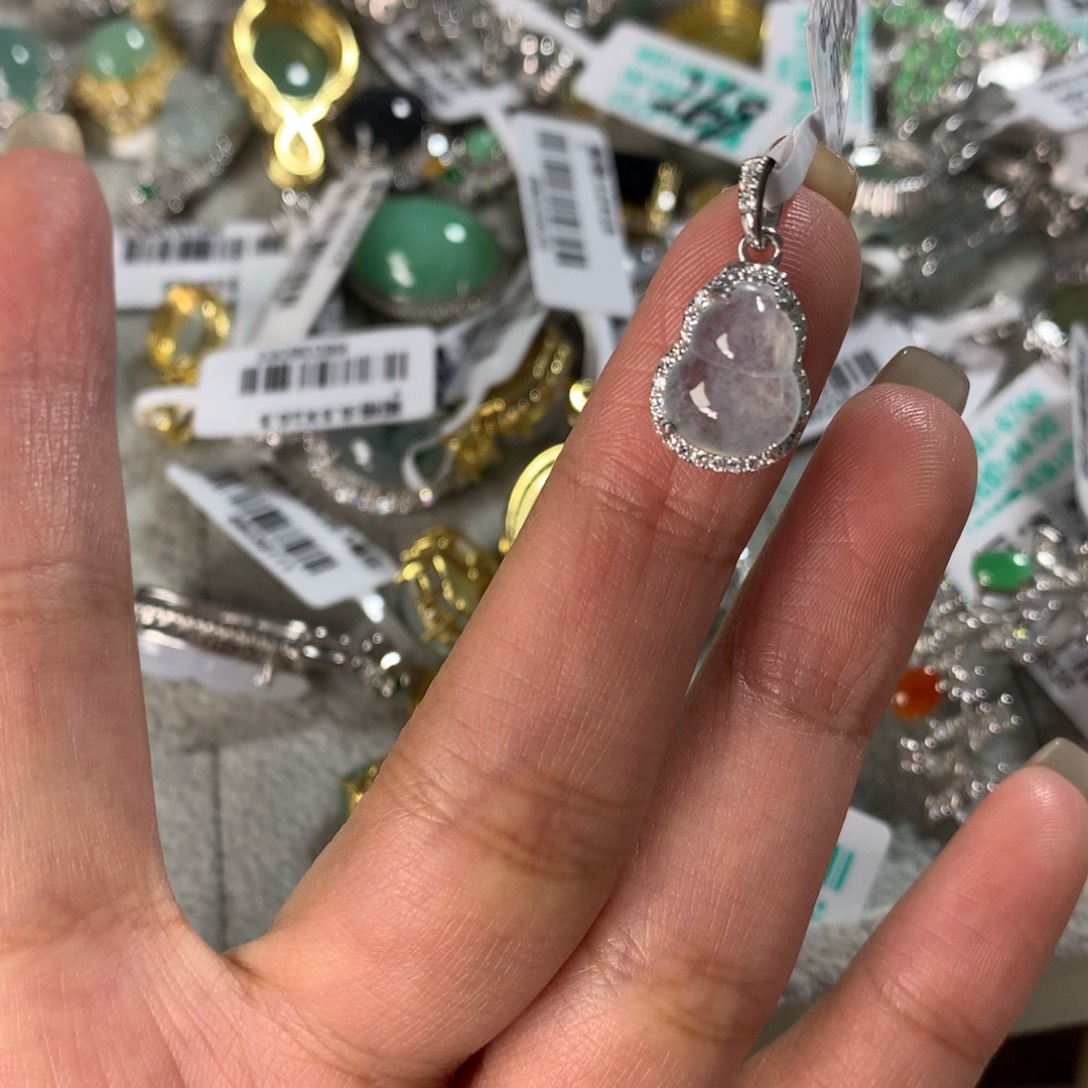 翡翠银S925镶嵌颈饰吊坠