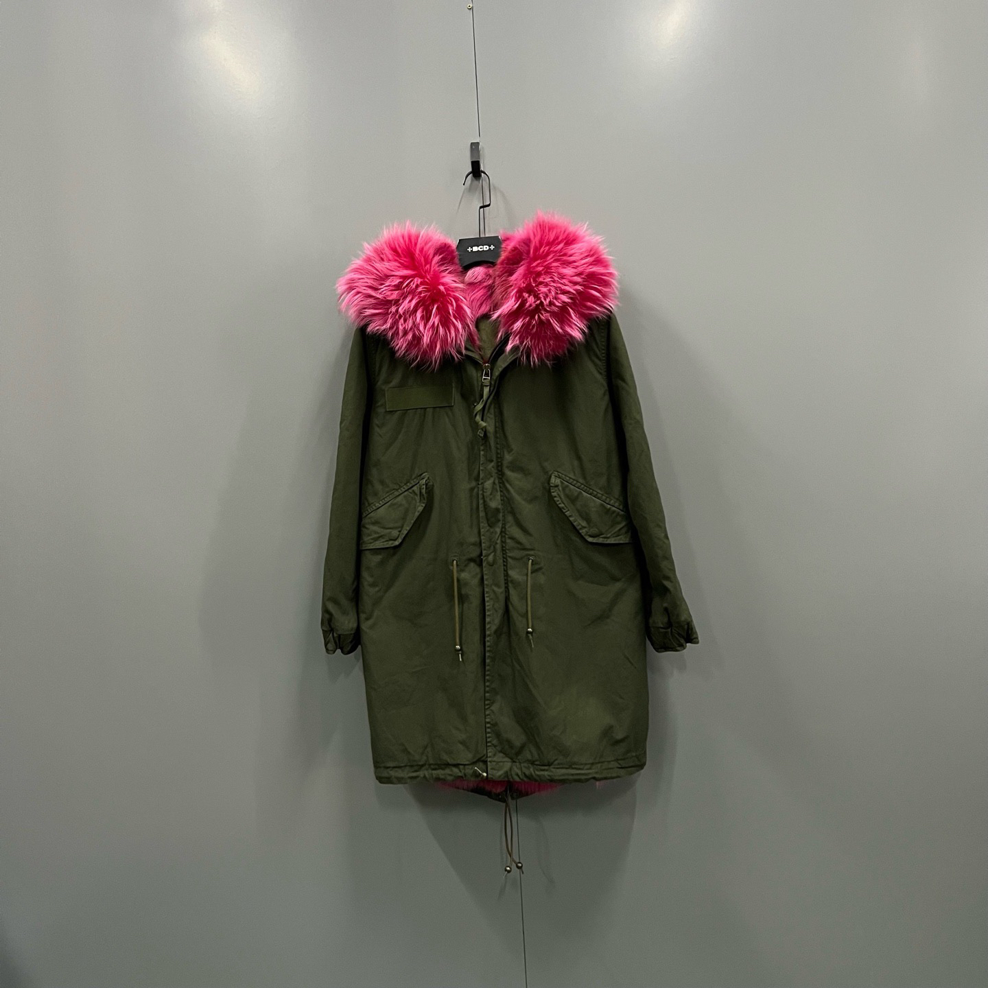 99新 Mr&Mrs/先生 小姐 zt3 粉色皮毛派克大衣 S码/98新/206280