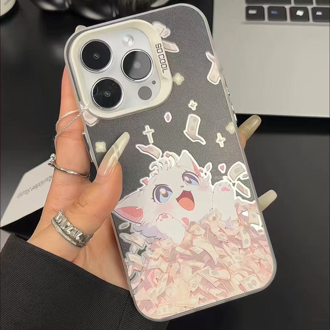 适用iPhone17promax钞票黑白猫x/xs手机壳华为vivoOPPOiqoo保护套
