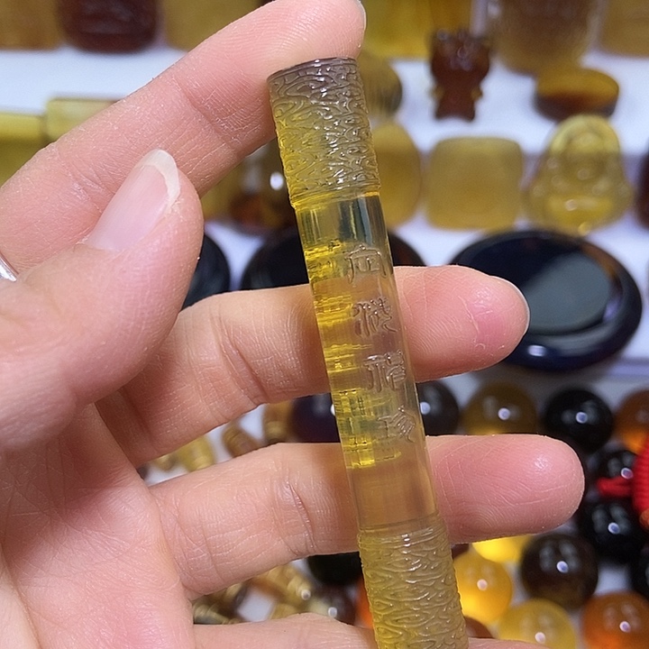 琥珀未镶嵌吊坠(不含链)天然缅甸琥珀金珀如意金箍棒