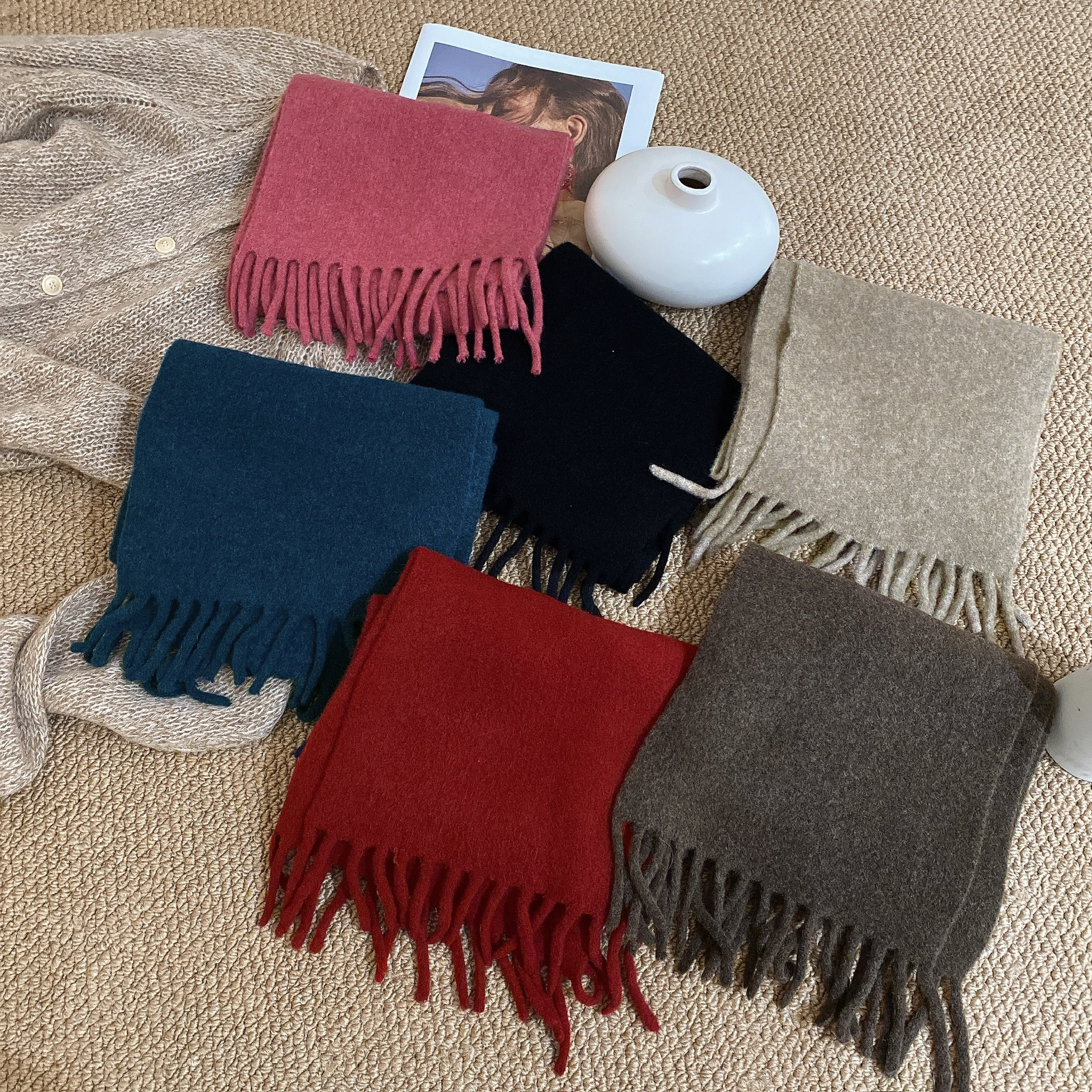 IMFLY金小金自制女装 围巾DYX360韩版百搭柔软针织保暖围脖