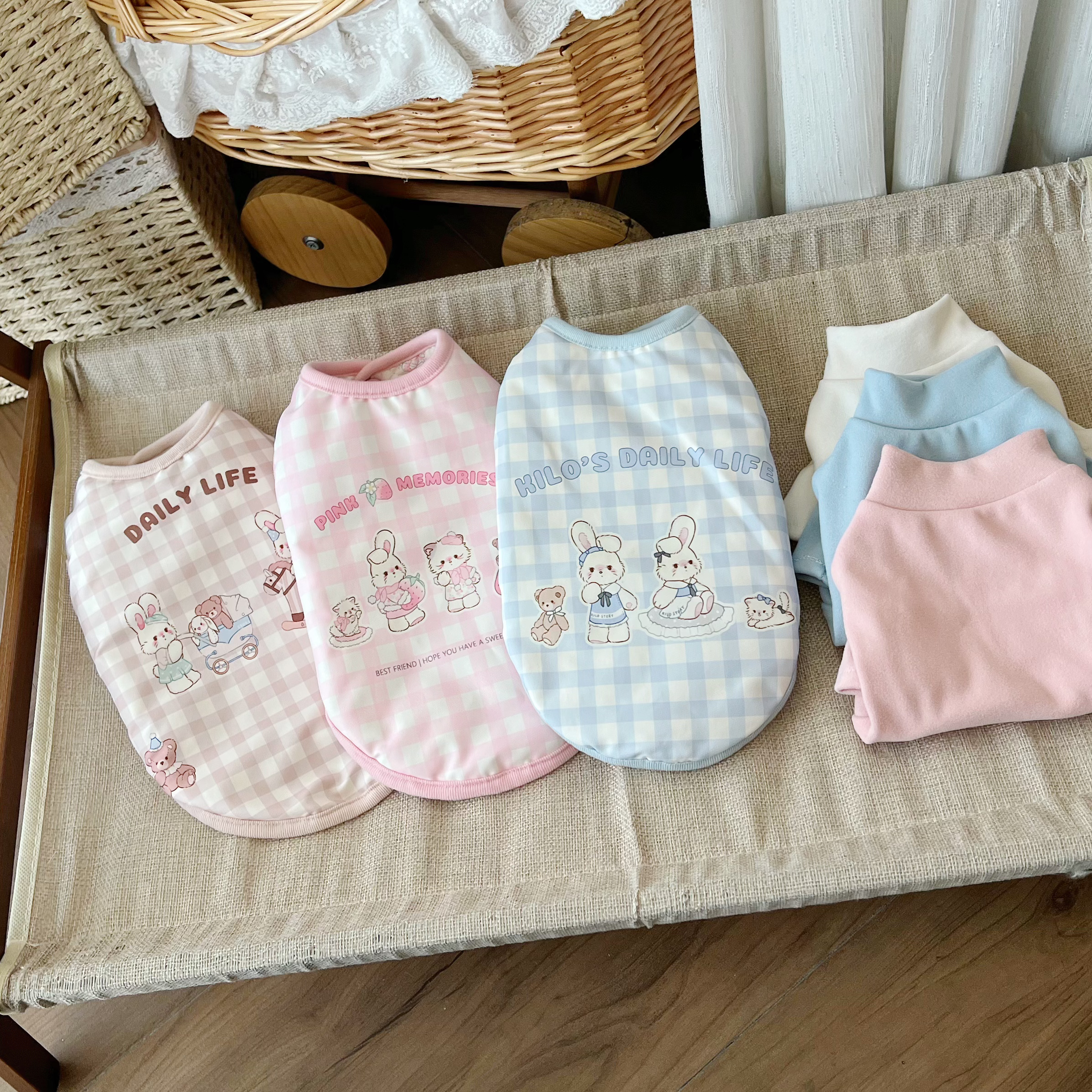 宠物狗狗猫咪秋冬保暖夹棉外套防风双面穿背心适合小中型犬套装