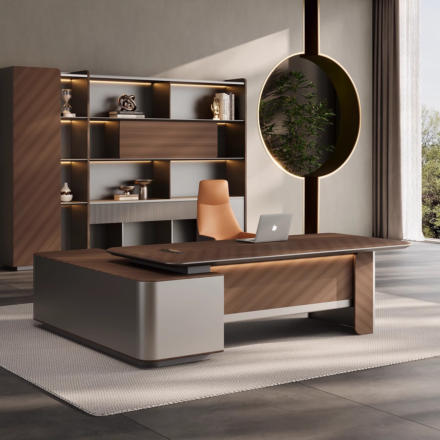 老板桌办公桌简约现代总裁办公室家具经理主管桌椅组合轻奢大班台