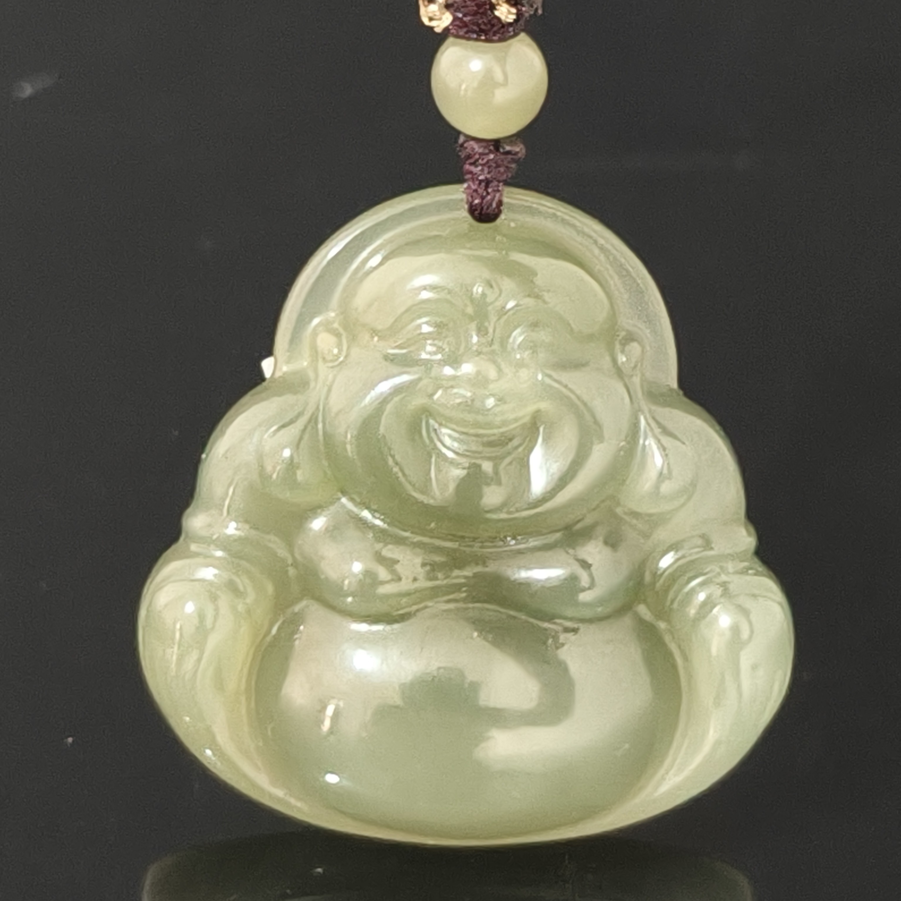 纯天然的和田玉笑面佛玉佩吊坠高档饰品