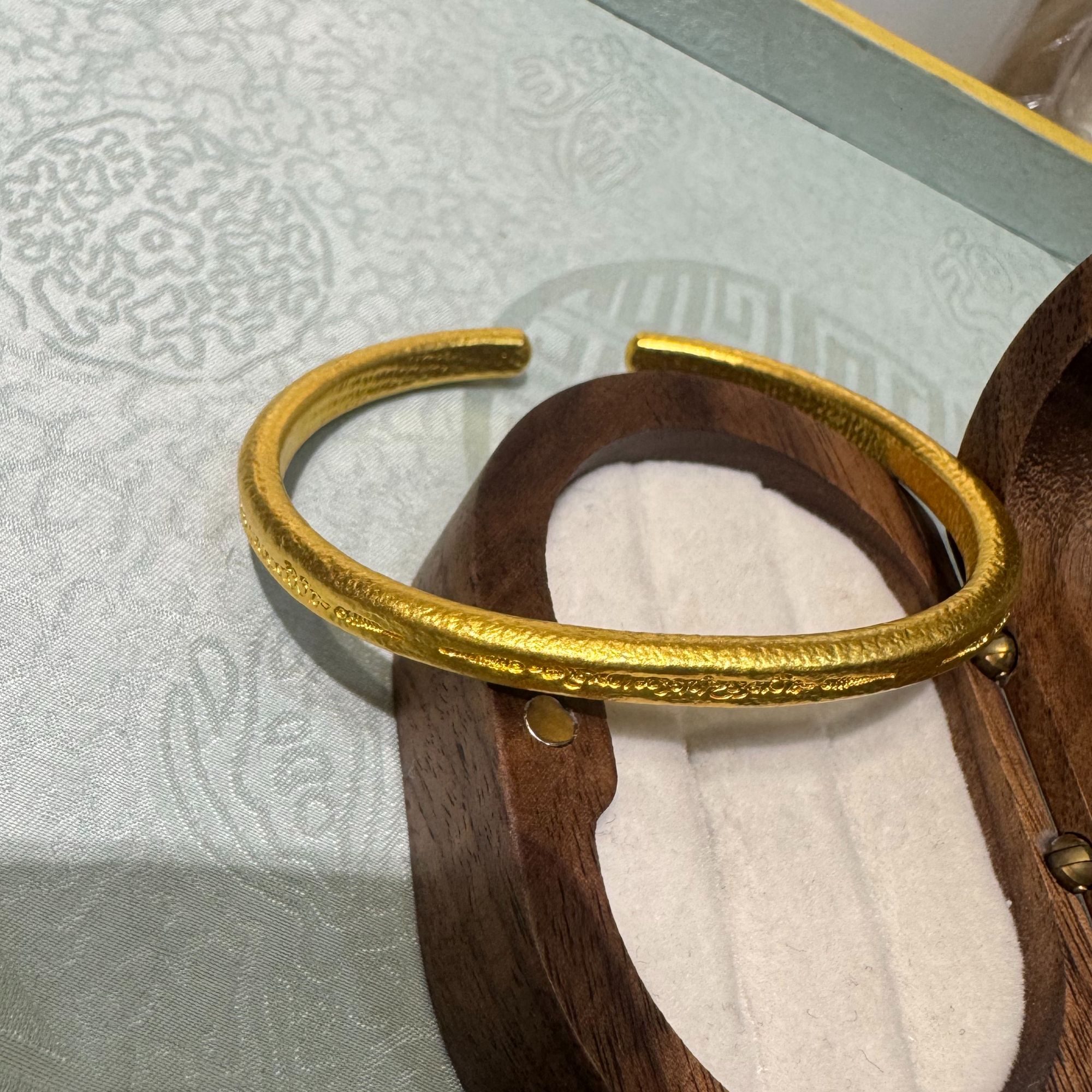 （定制）足金五条经手镯13.5手围贵妃型