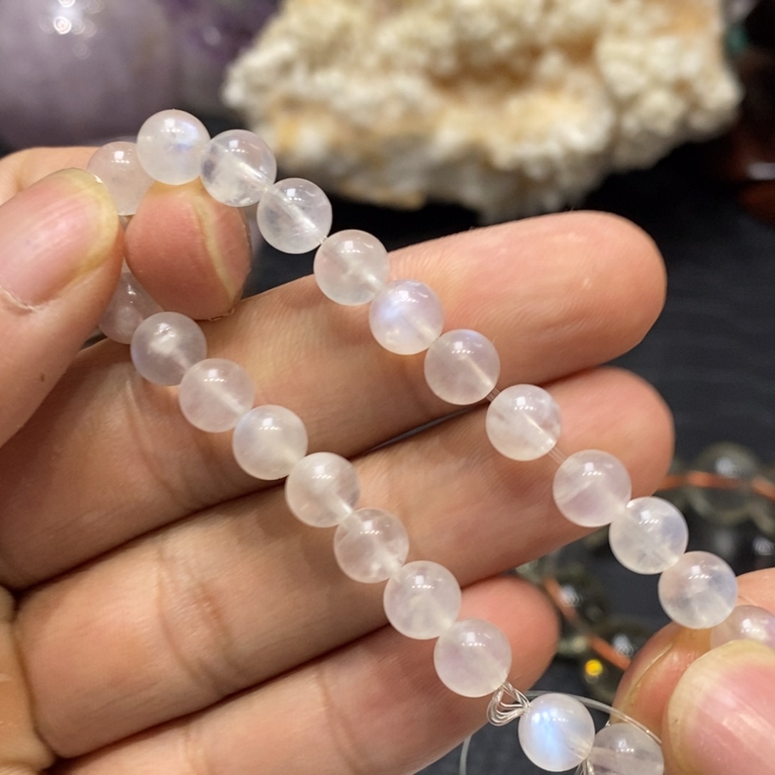 未镶嵌手链水晶白月光7mm
