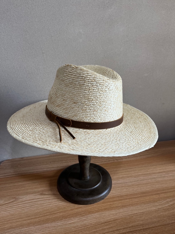 夏季大帽边硬质Vintage礼帽牛皮装饰