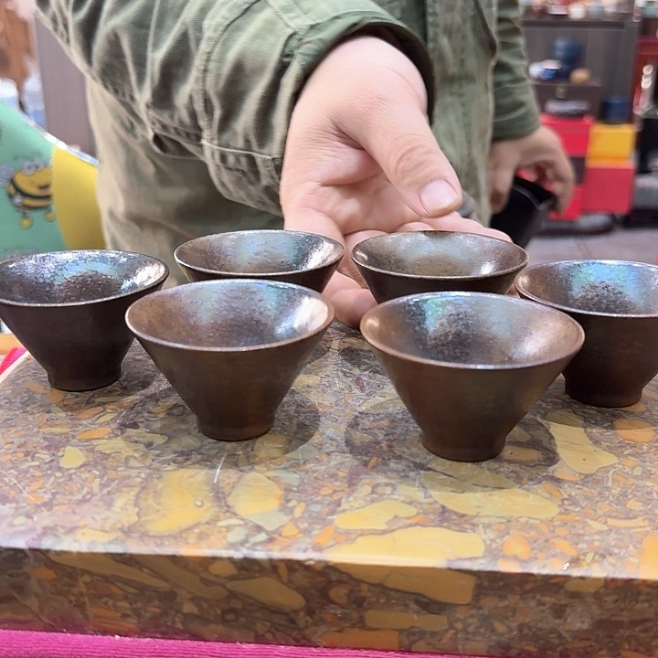 斗笠杯一组，六个。。。品茗