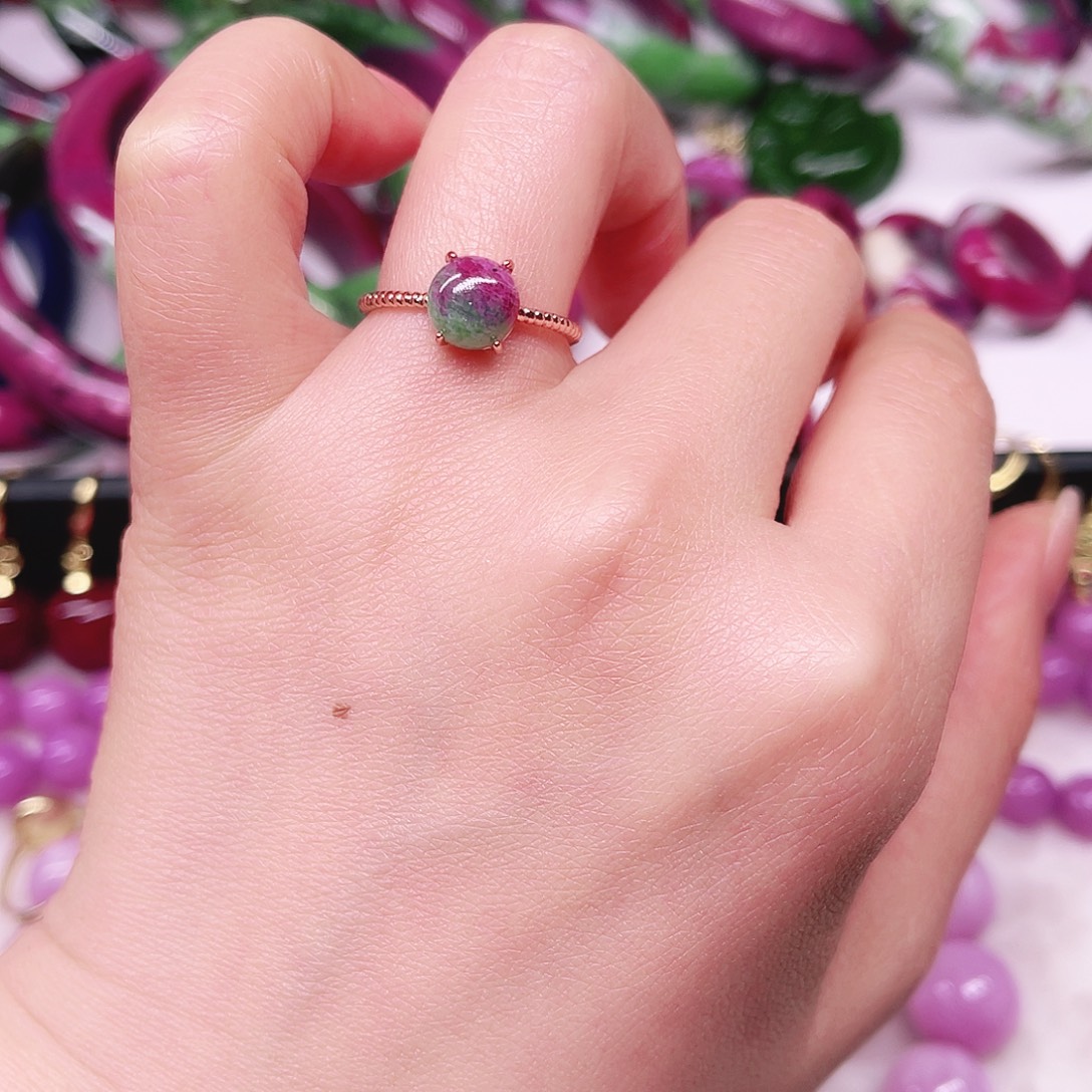 红宝石银S925镶嵌戒指