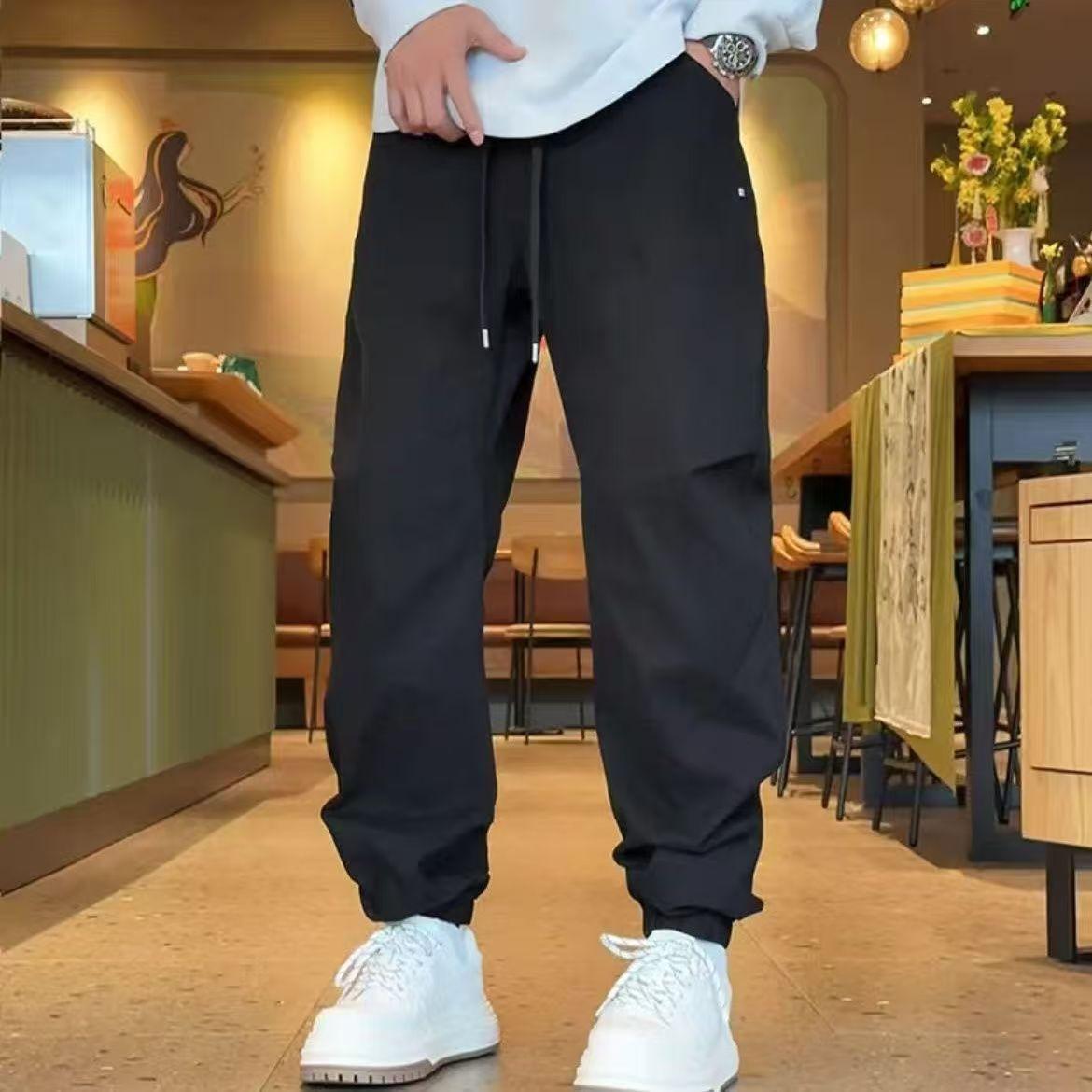 工装裤工装风秋季纯色长裤休闲裤春夏宽松弹力运动