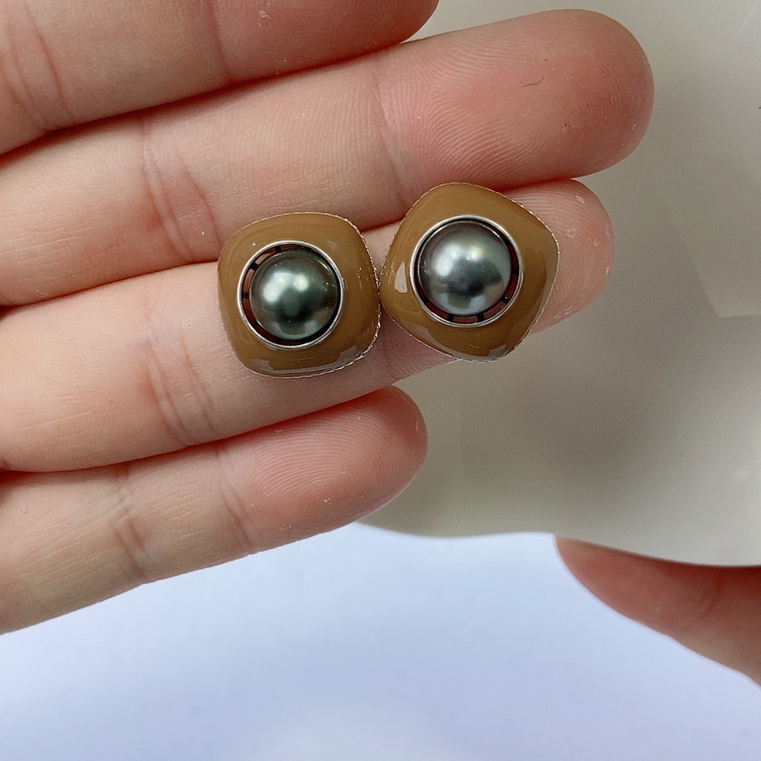 拼合珍珠（马贝珠）耳饰银S925镶嵌