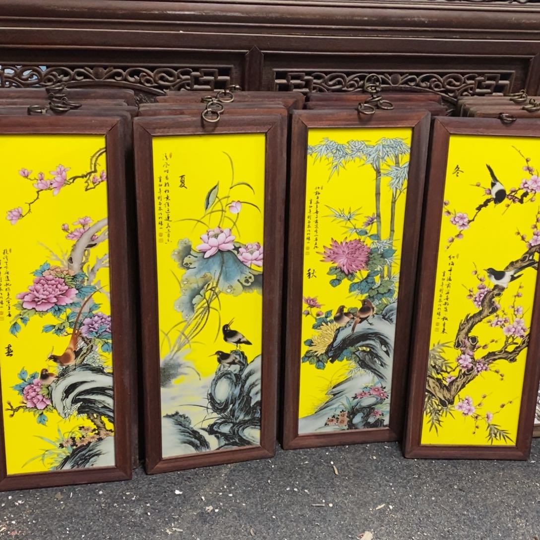 瓷53*21*4景德镇瓷板画柴窑烧制