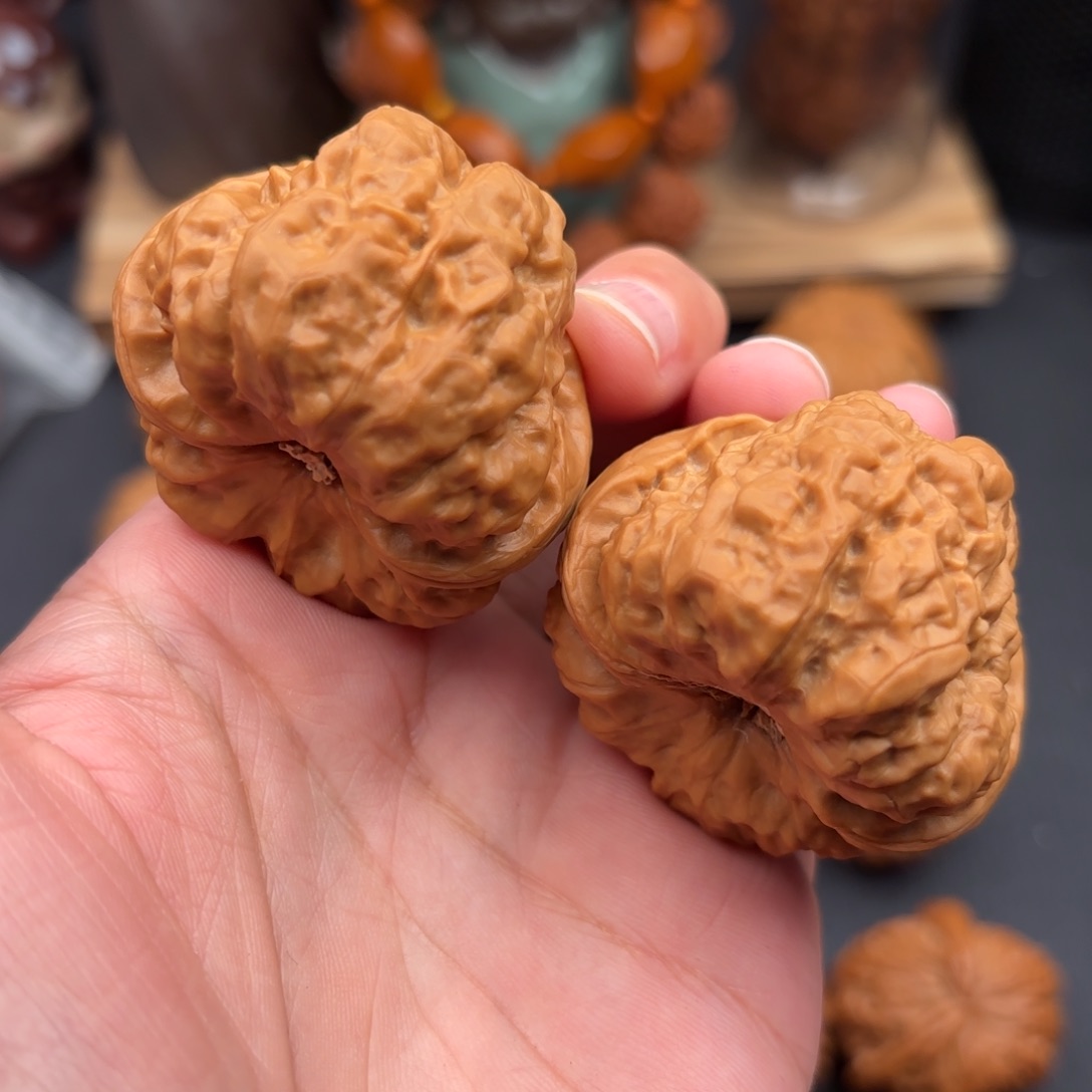 文玩核桃把件蛙边43+