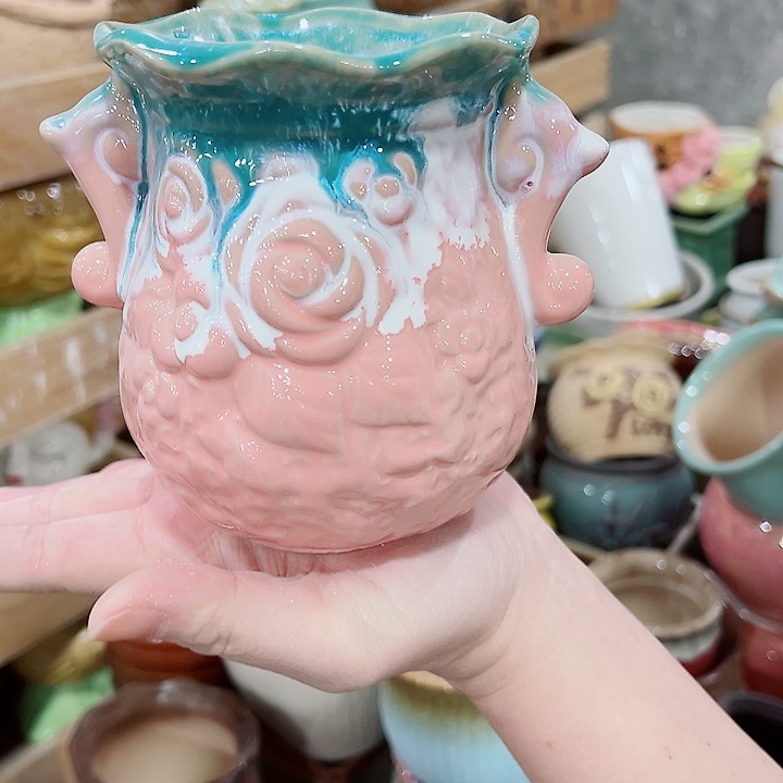 有孔，凑单福利满10元发货陶瓷多肉花盆！