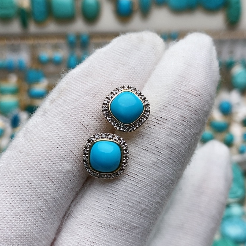 【闪购商品】绿松石配饰18K金镶嵌小*姐