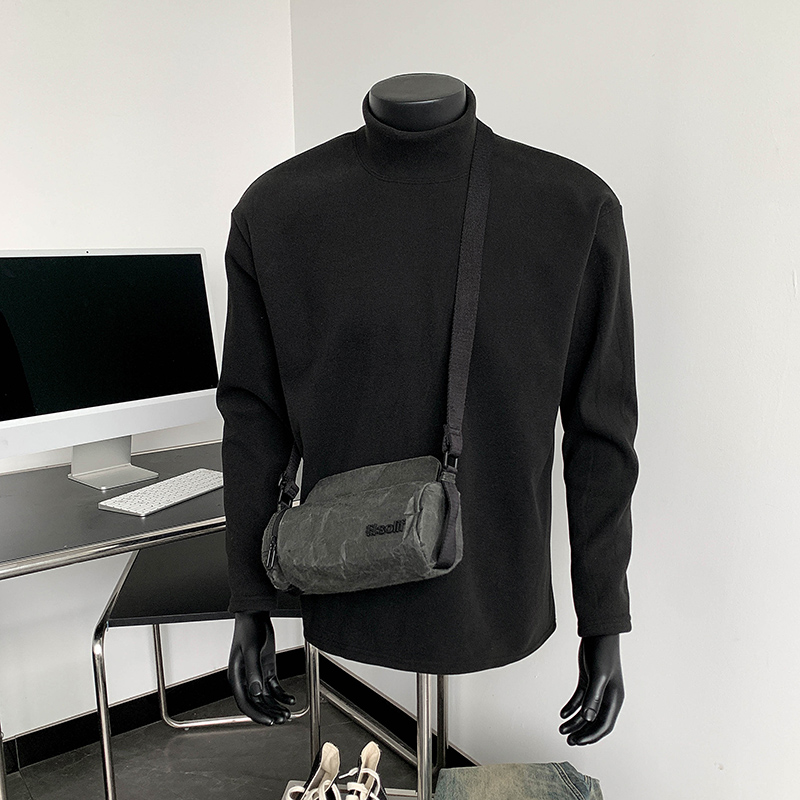 秋冬高领德容打底衫长袖上衣男士套头修身内搭T恤