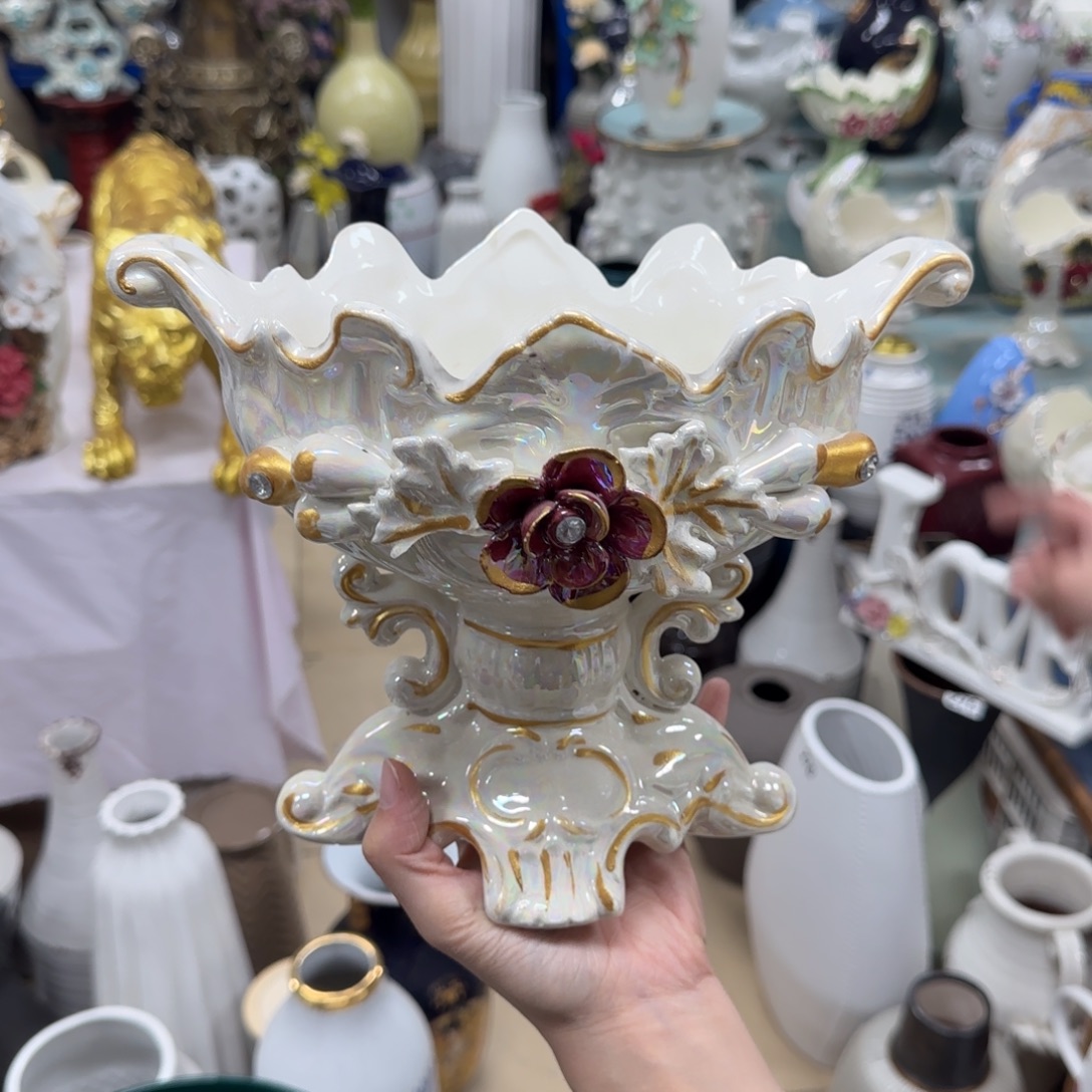瓷片微瑕陶瓷工艺花瓶摆件