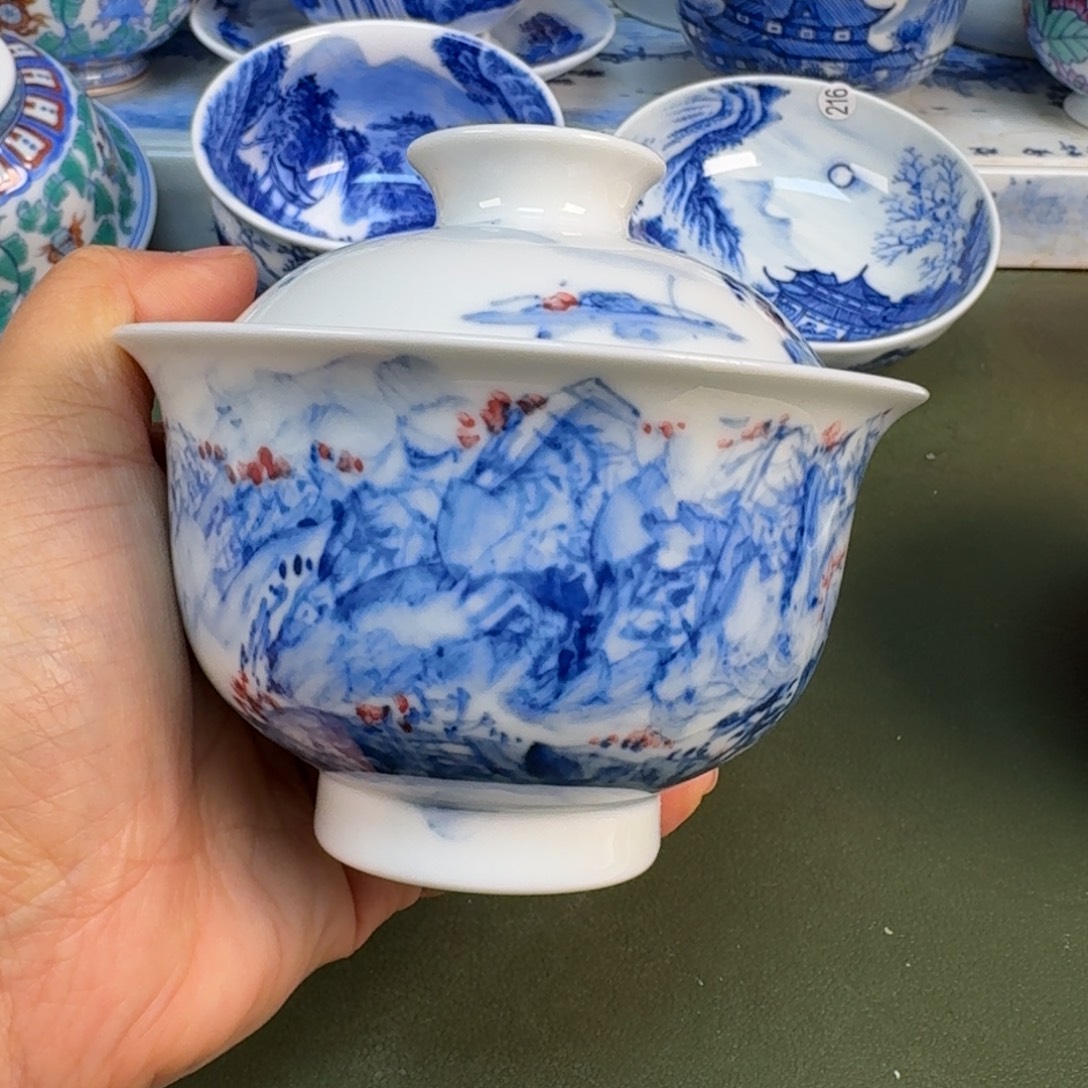 陶瓷景德镇纯手绘茶具圆圆234