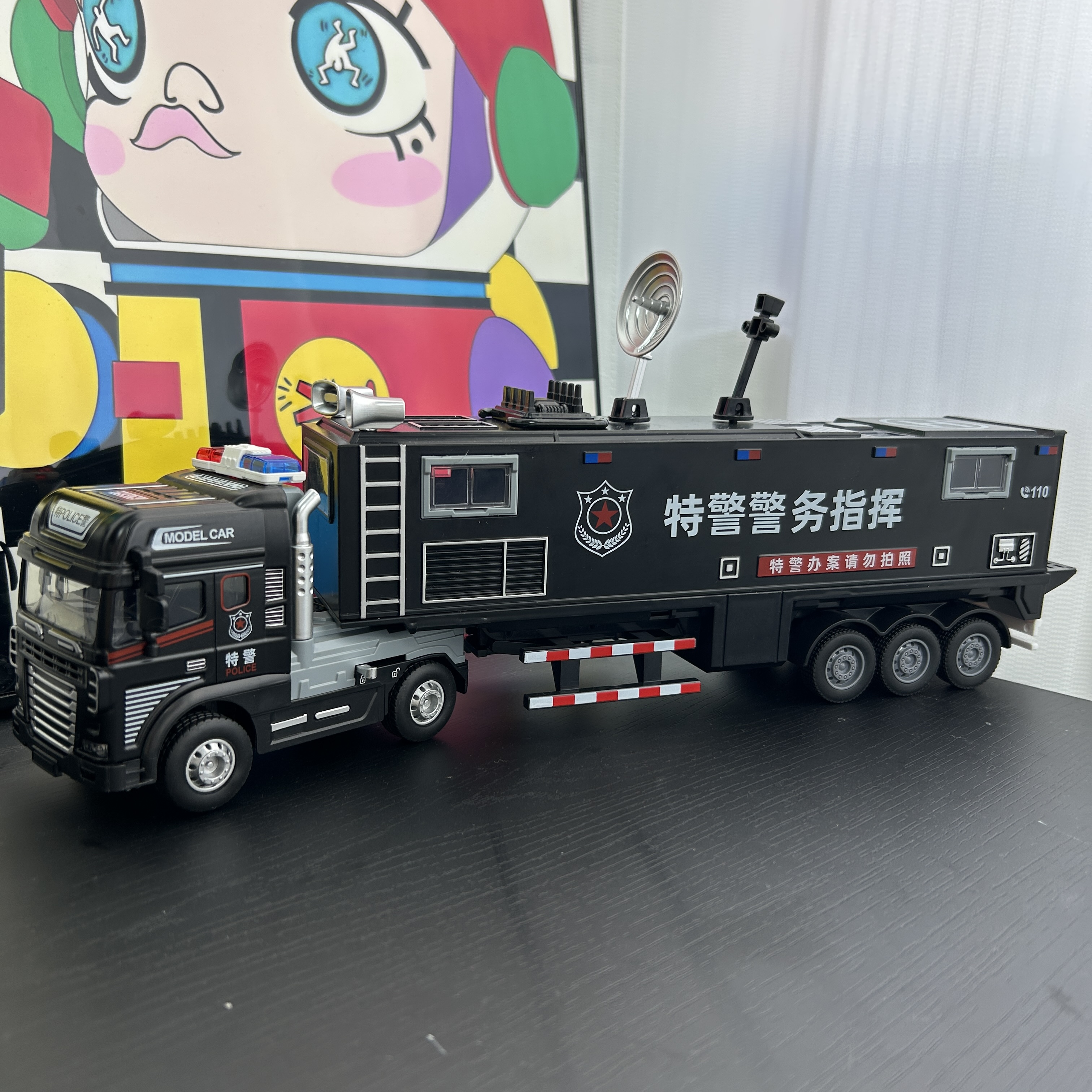 超大号合金声光特警作战指挥车惯性 车头合金
