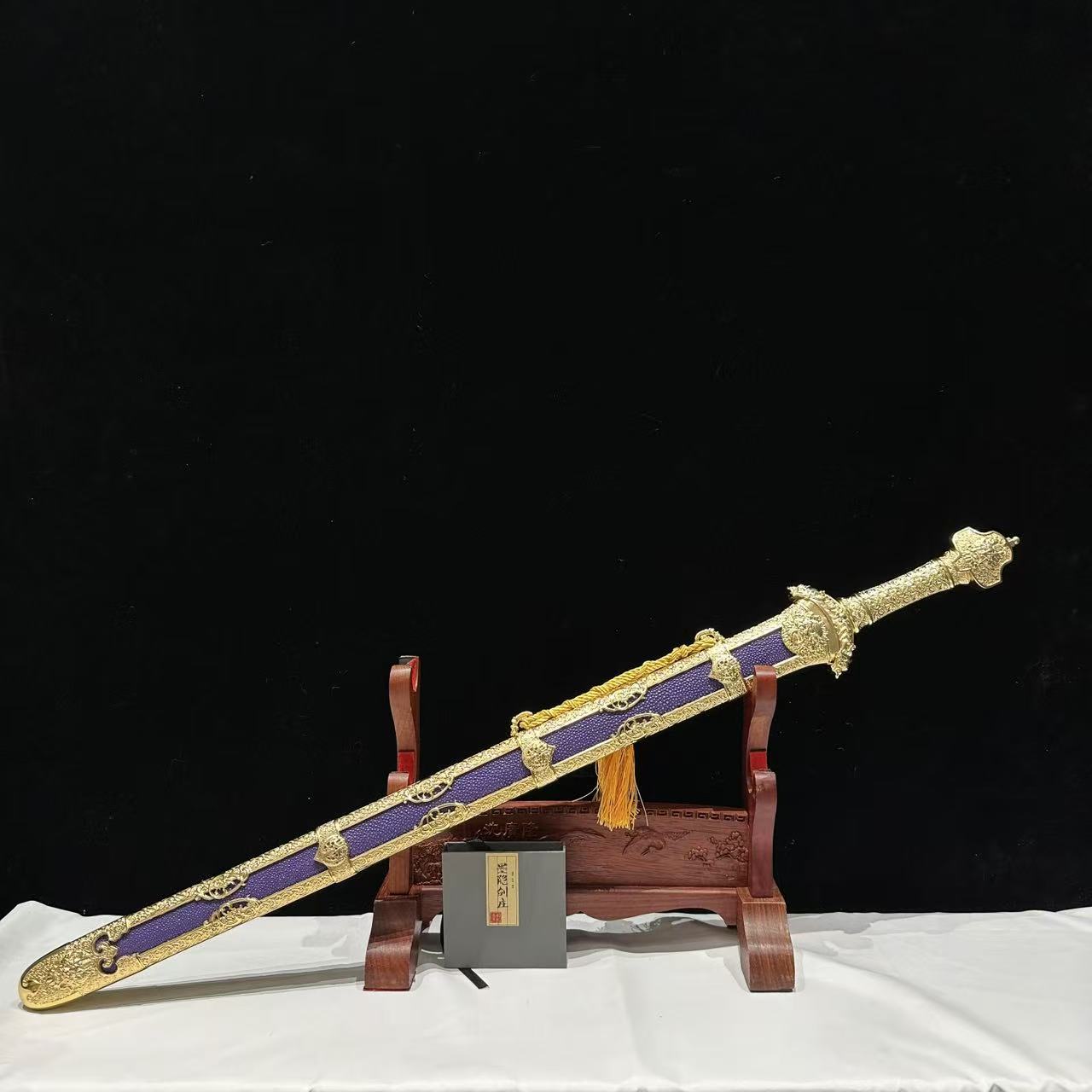 【剑心师妹】X天机剑 毛铁草钢 紫鱼皮 鎏金 收藏 未开刃