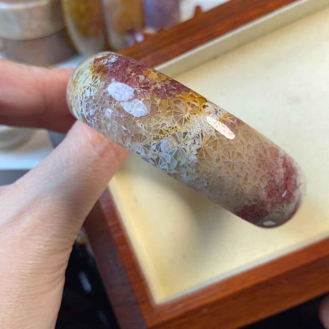 硅化珊瑚（珊瑚玉）未镶嵌手镯60.2口200