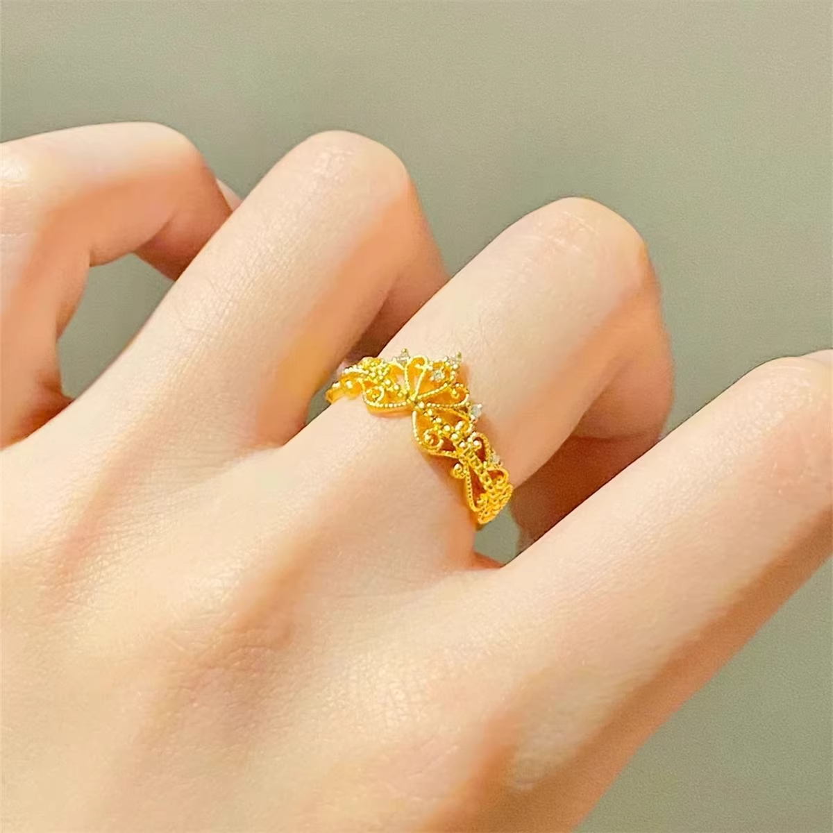 铜合金戒指 QYJ 「公主的皇冠」辛德瑞拉皇冠戒指时尚高级感