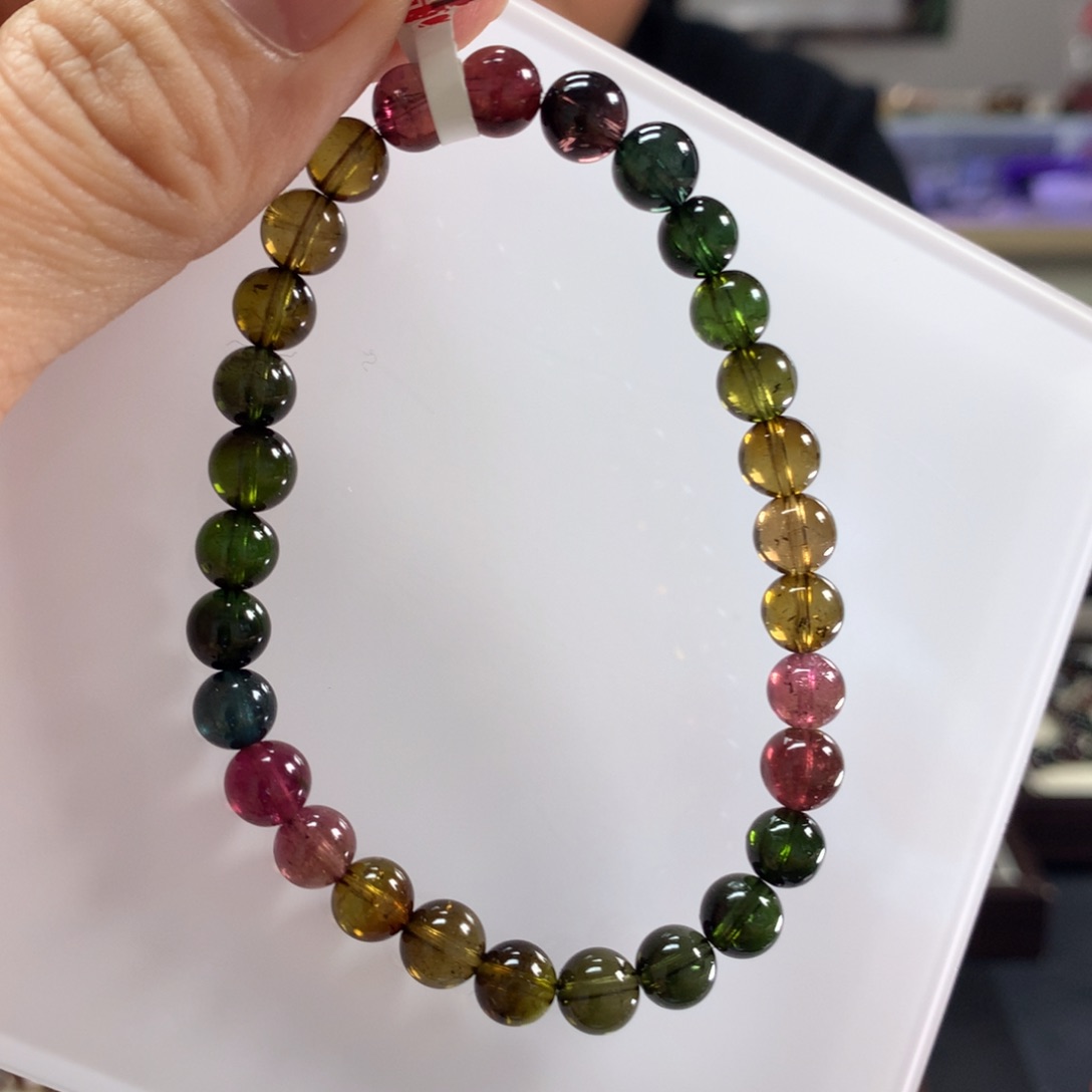 碧玺手链未镶嵌6.8毫米左右