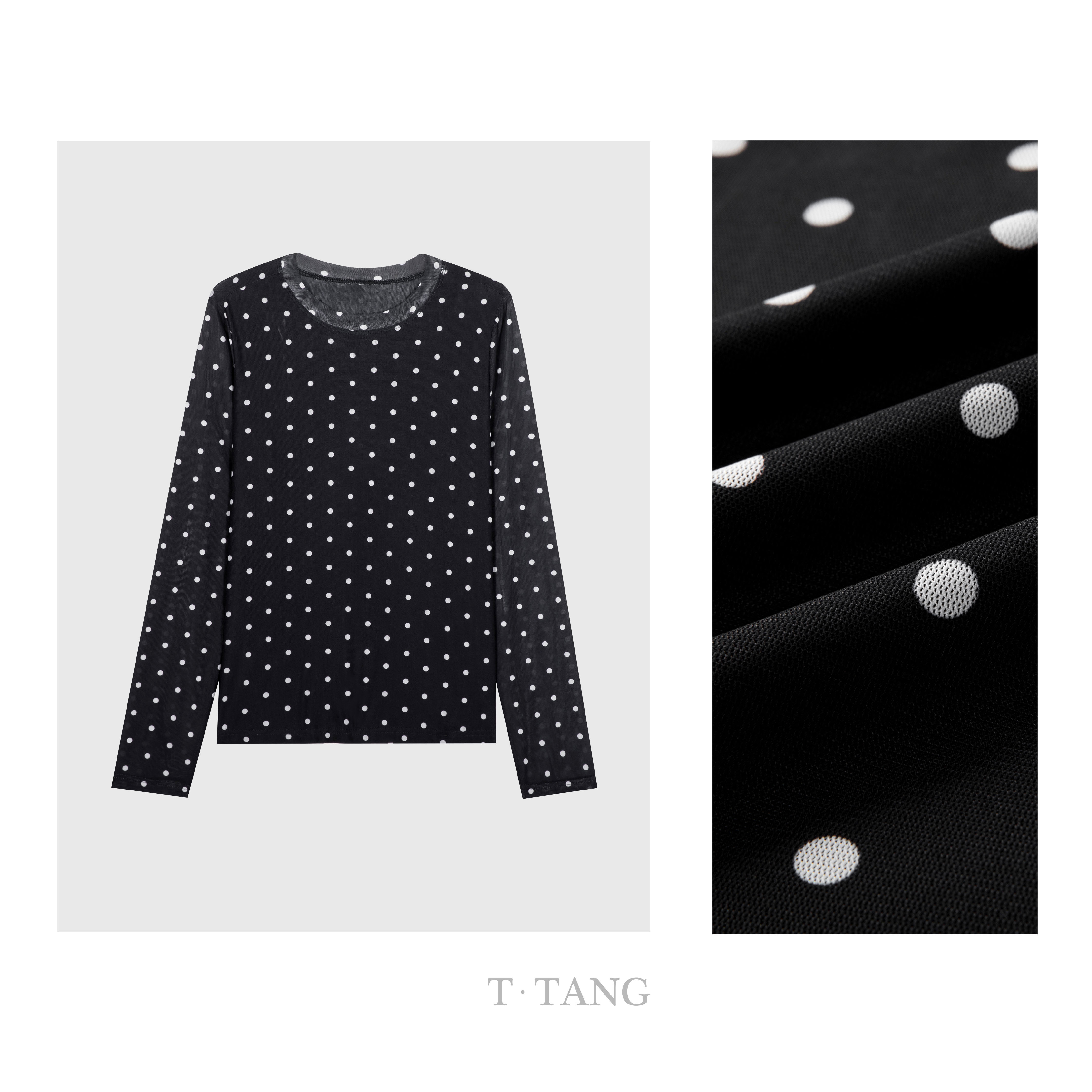 FL秋冬季90g加密韩国网肌肤衣2.0波点女法式时尚打底T恤【7516】T