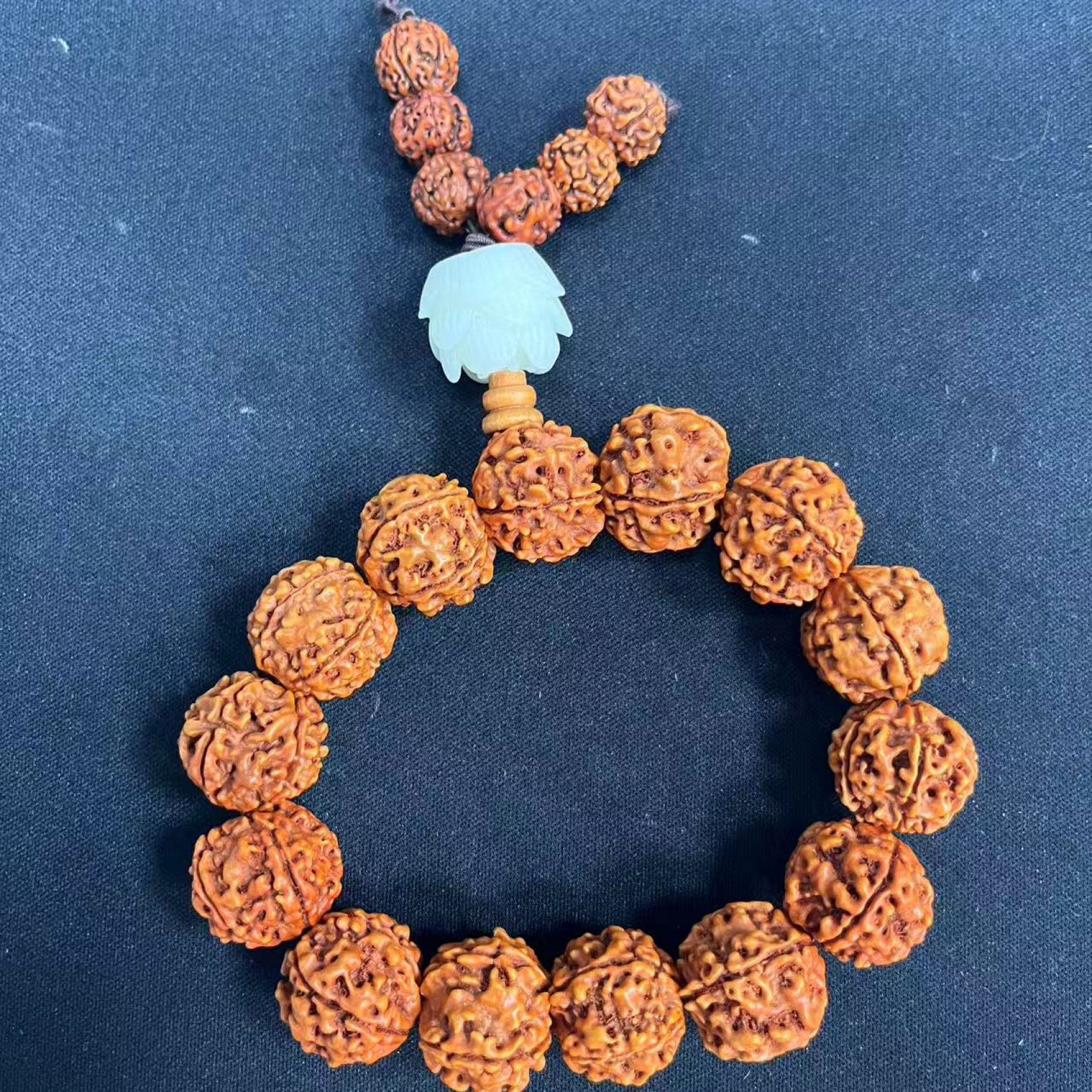 C0085 黄色带白花精品手串（无礼盒）