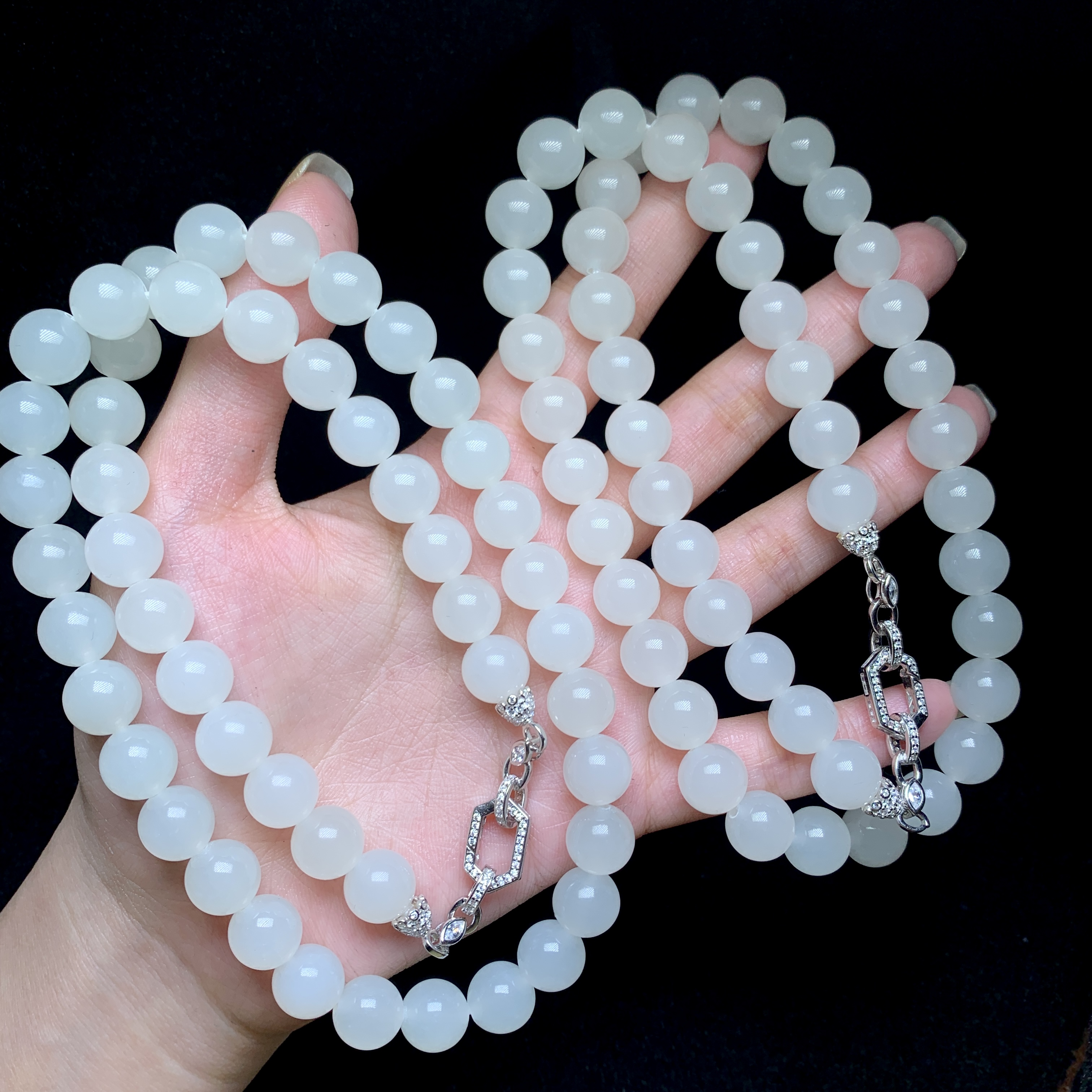 【云上好物】DS17581-30 和田玉项链-多样性发一件-9.5mm （JG）