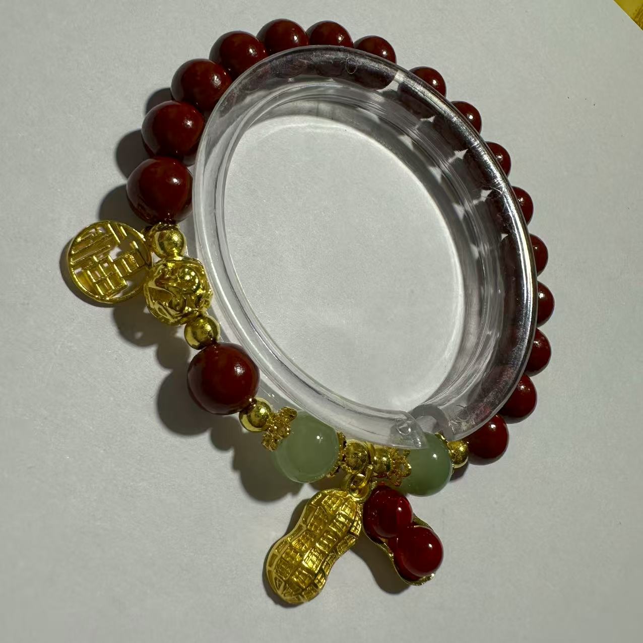 天然辰砂天然辰砂朱砂好事花生朱砂手串——321