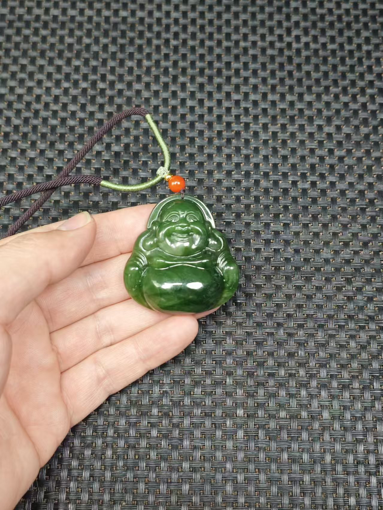 天然和田玉老料碧玉佛1.31清货4