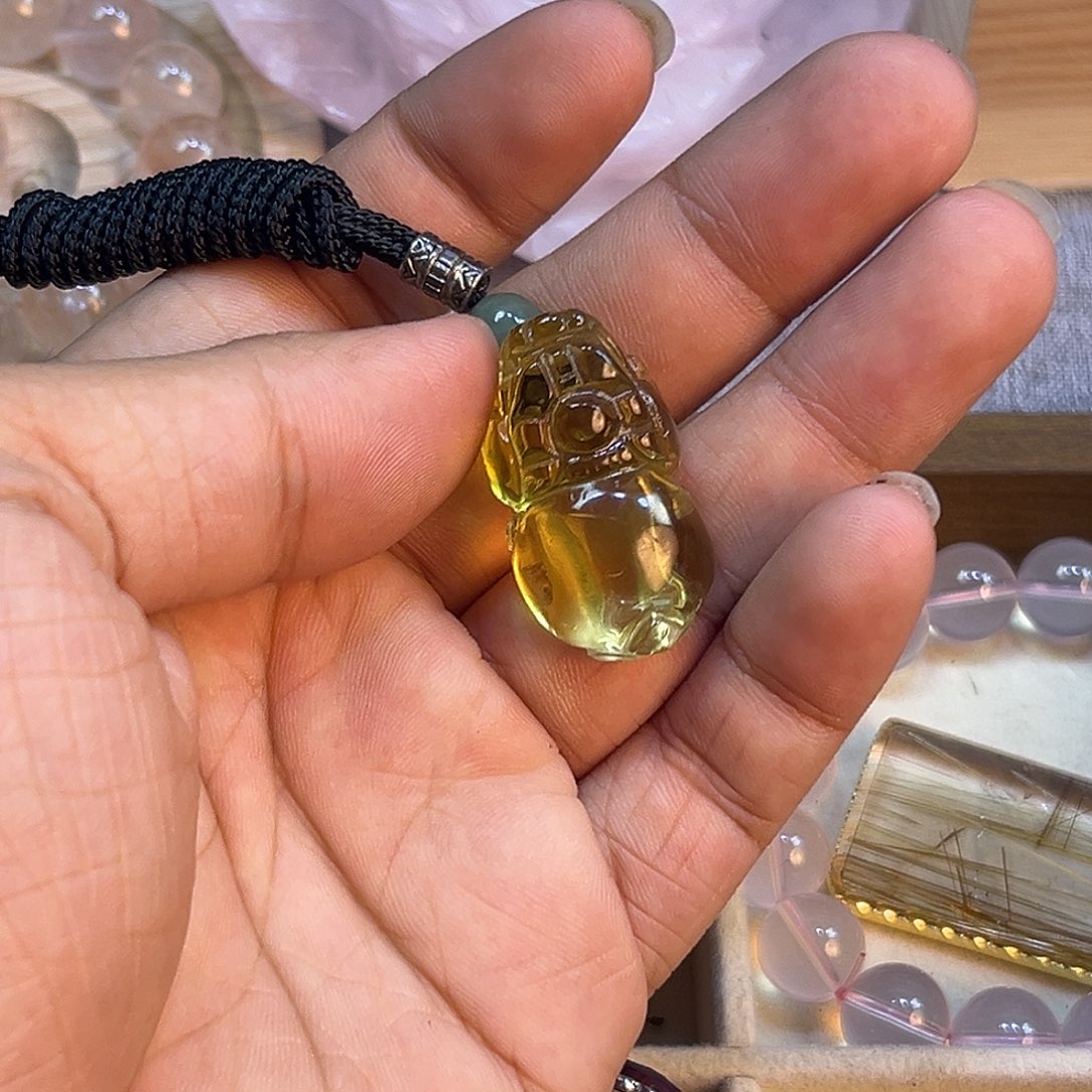 戒指未镶嵌水晶黄水晶貔貅