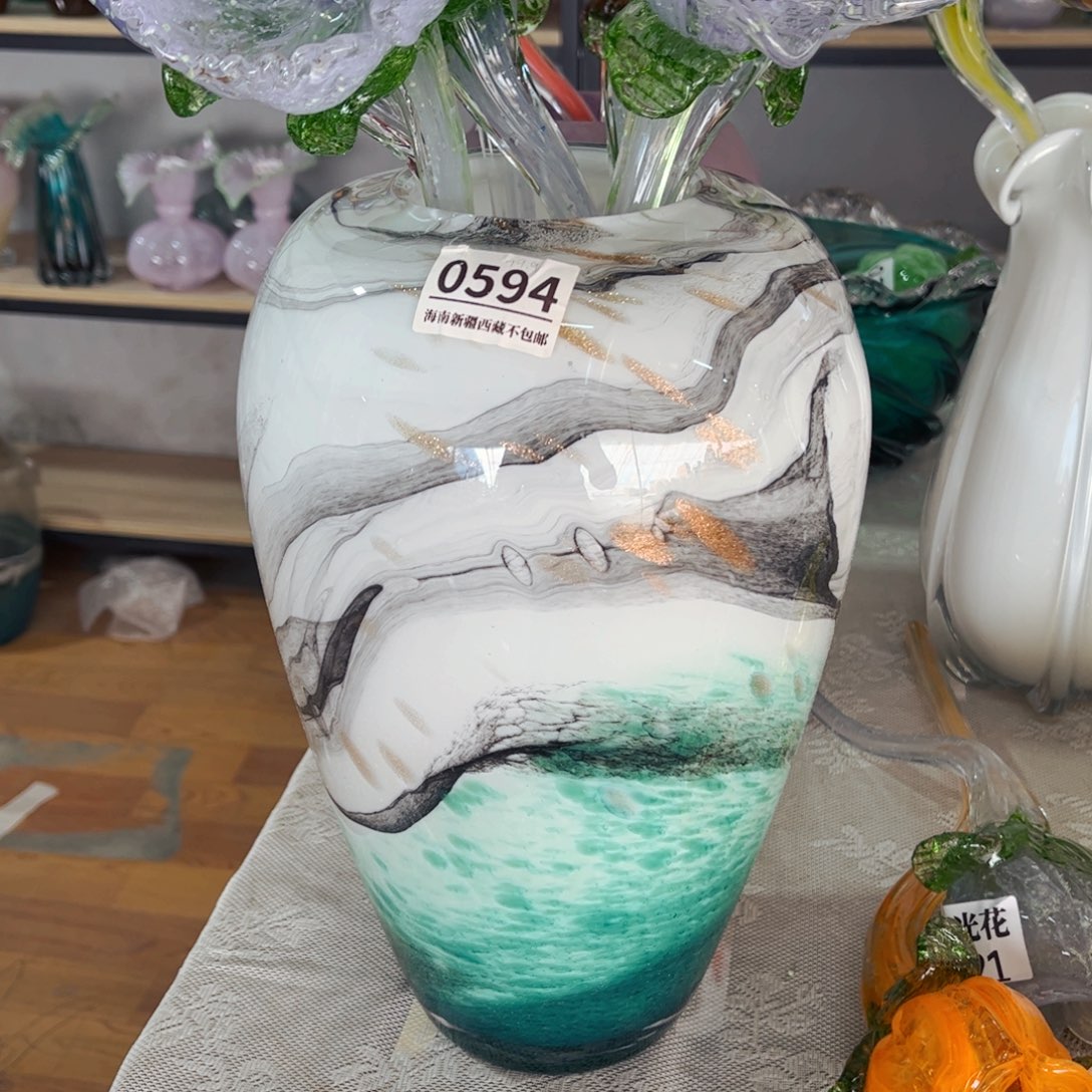 琉璃0594有手工痕迹 花瓶摆件
