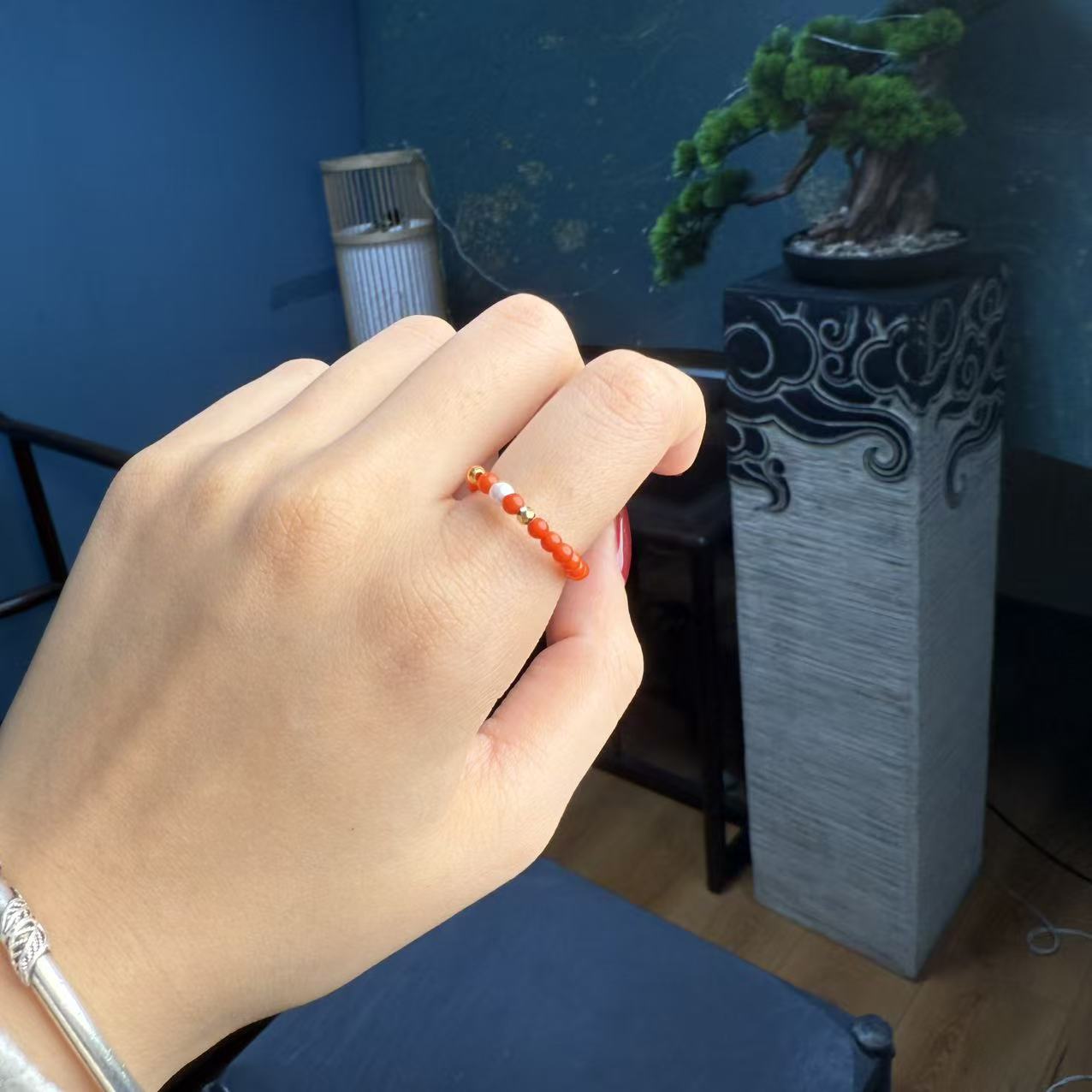 【德巧家】南红18k金戒圈精致款